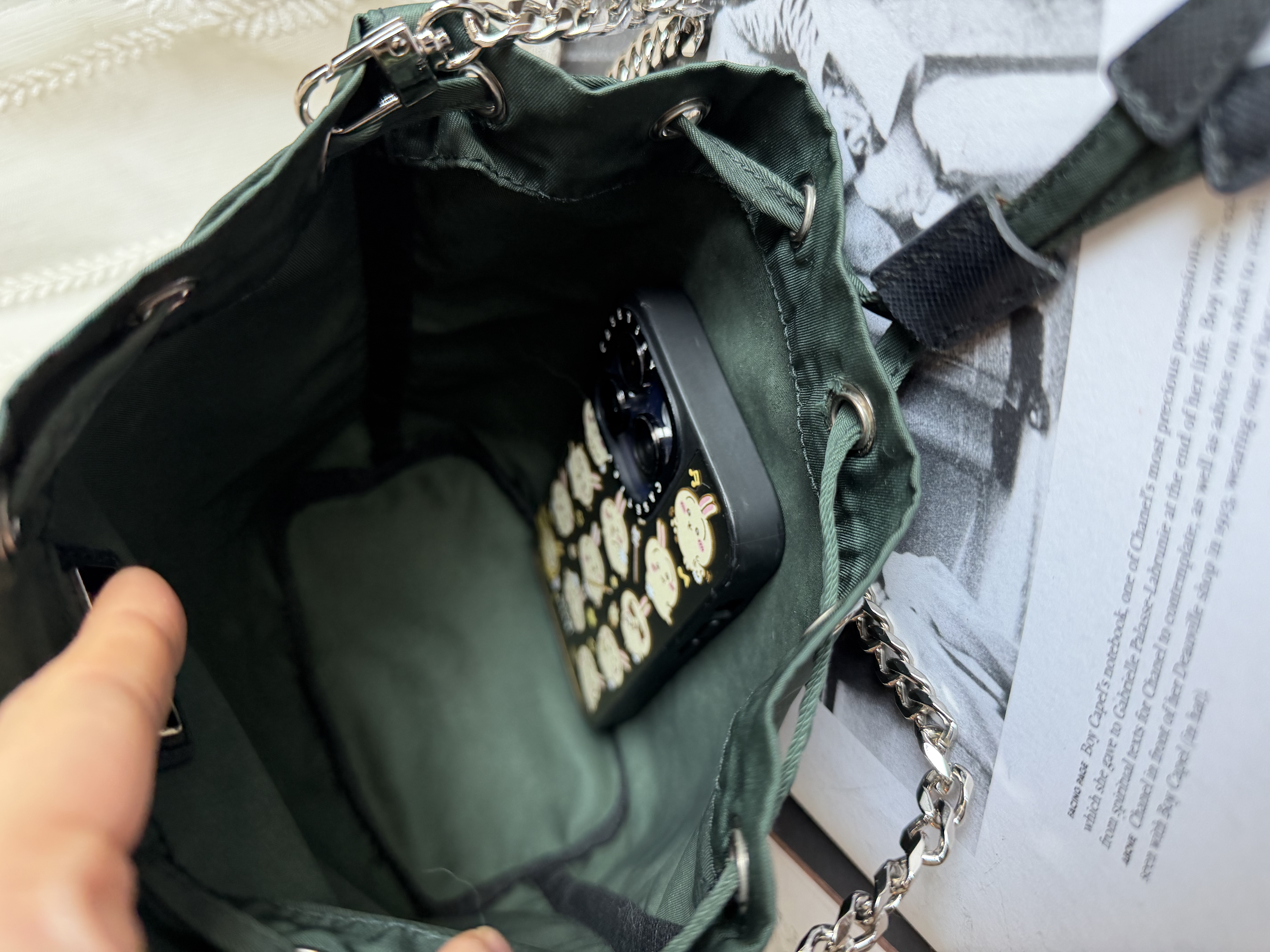 Prada green Bucket bag
