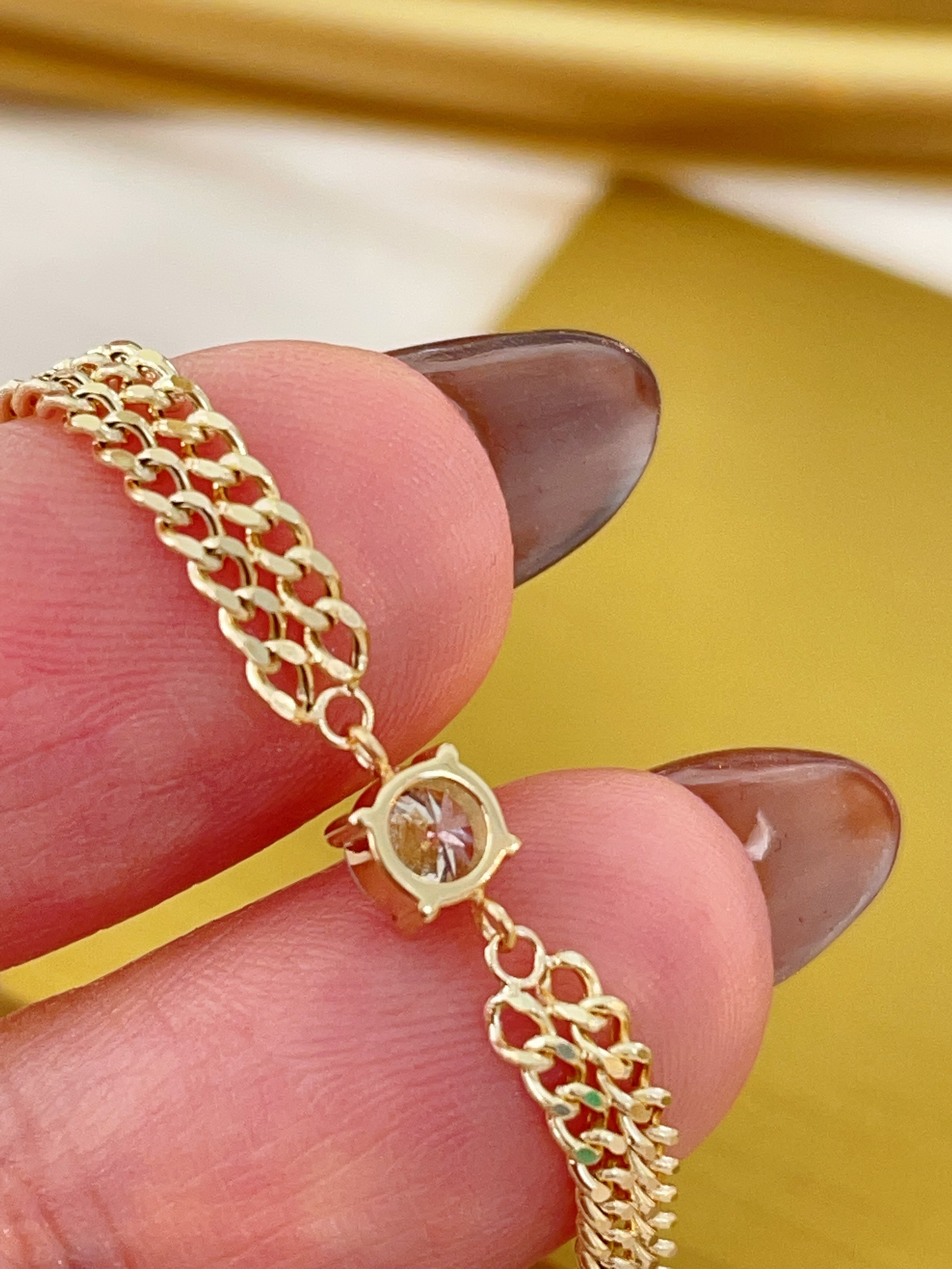 Diamond double-layer Cuban bracelet N240373