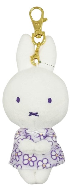 米菲兔 花花裙子 絨毛公仔鑰匙吊飾