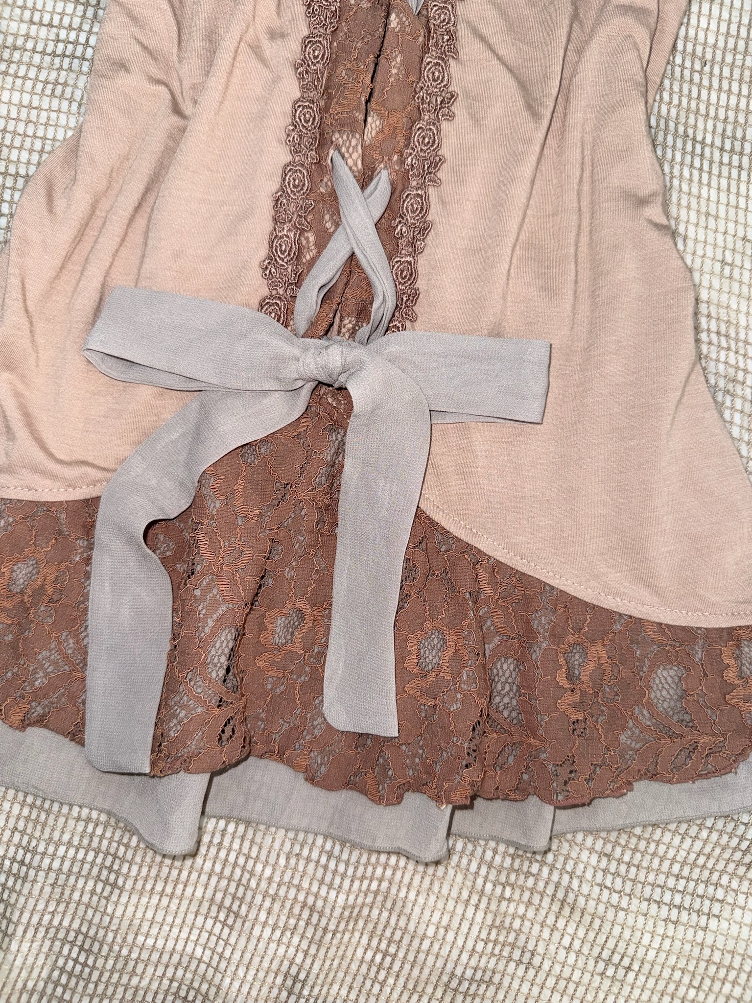 Axes Femme Dusty Rose Corset Back Knit Short Sleeve Top