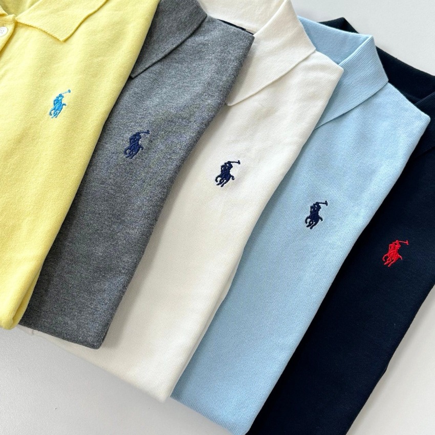 RL POLO 棉針織開鈕反領上衣