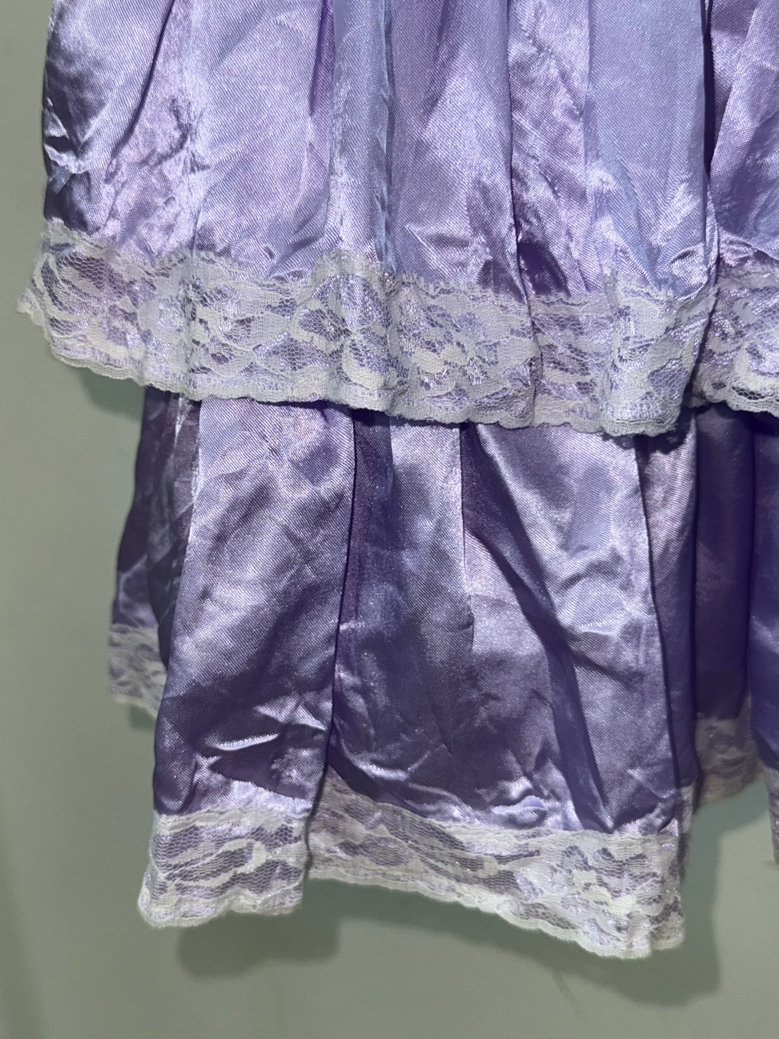Y2K Satin Tiered Purple Ruffle Skirt