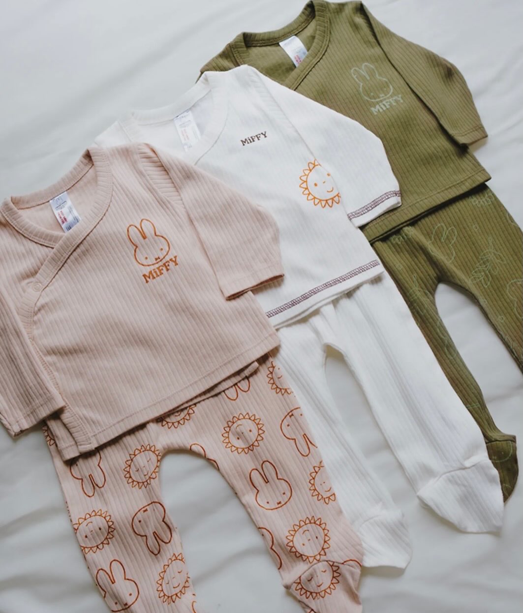 Miffy newborn baby long sleeves wrapover outfit set