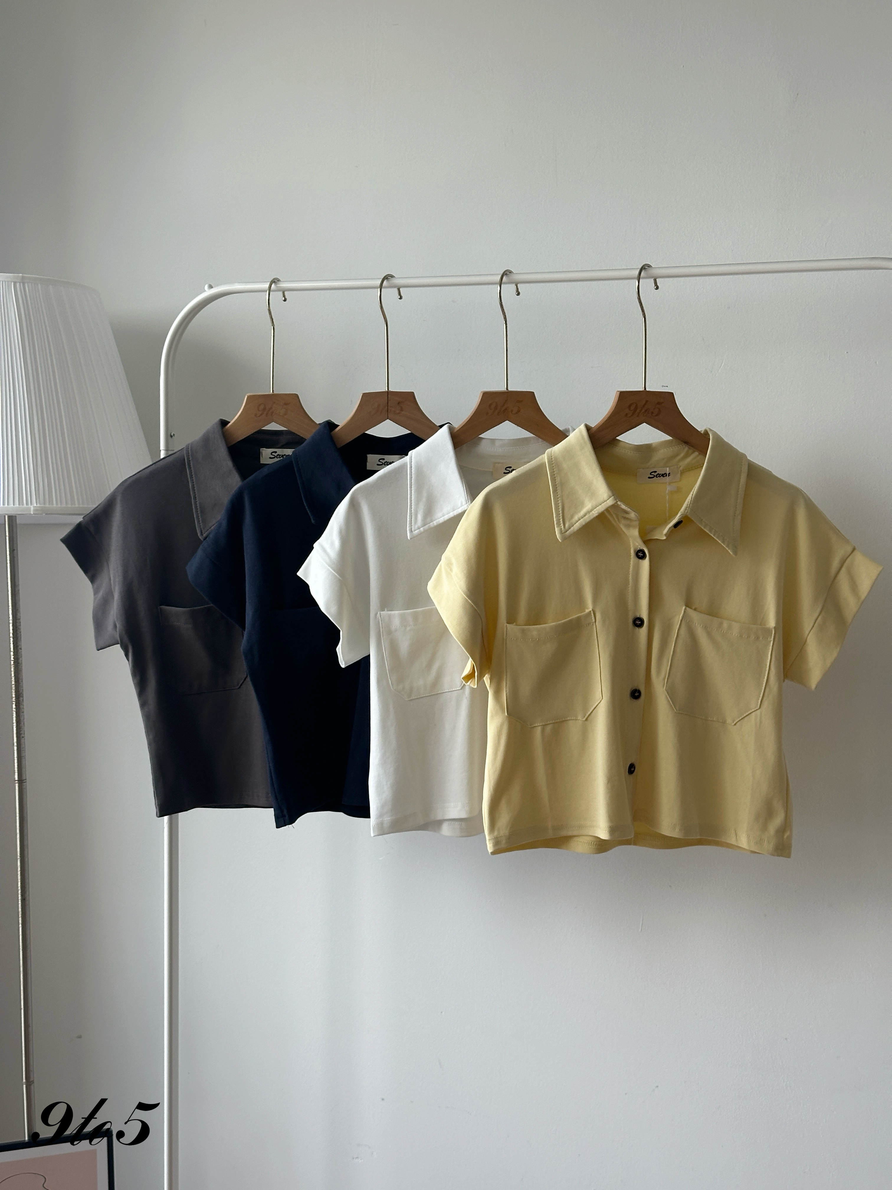 T4277 Short Sleeve Crop Shirt - 4 Colors 