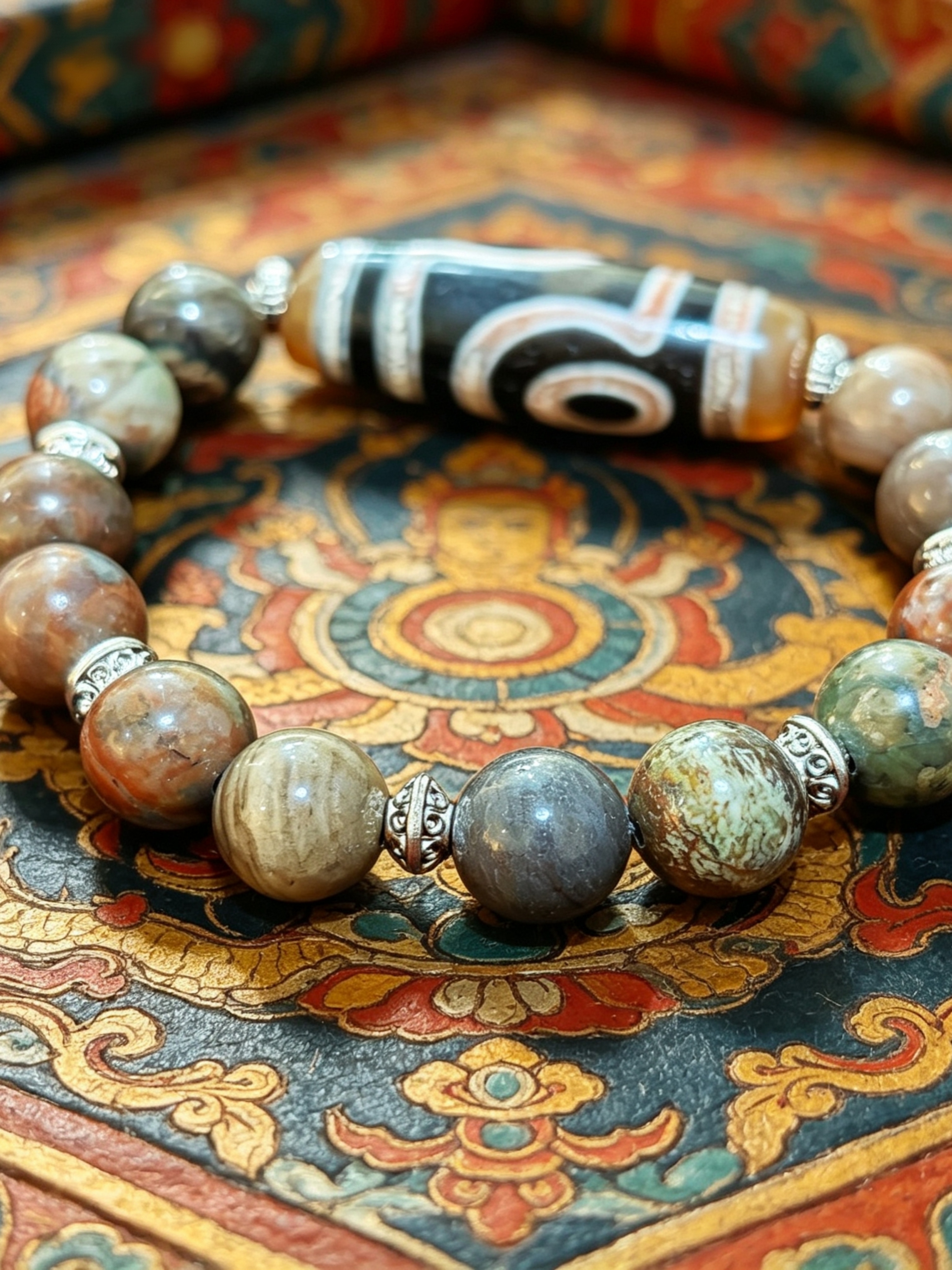 「朱砂二眼天珠」26043