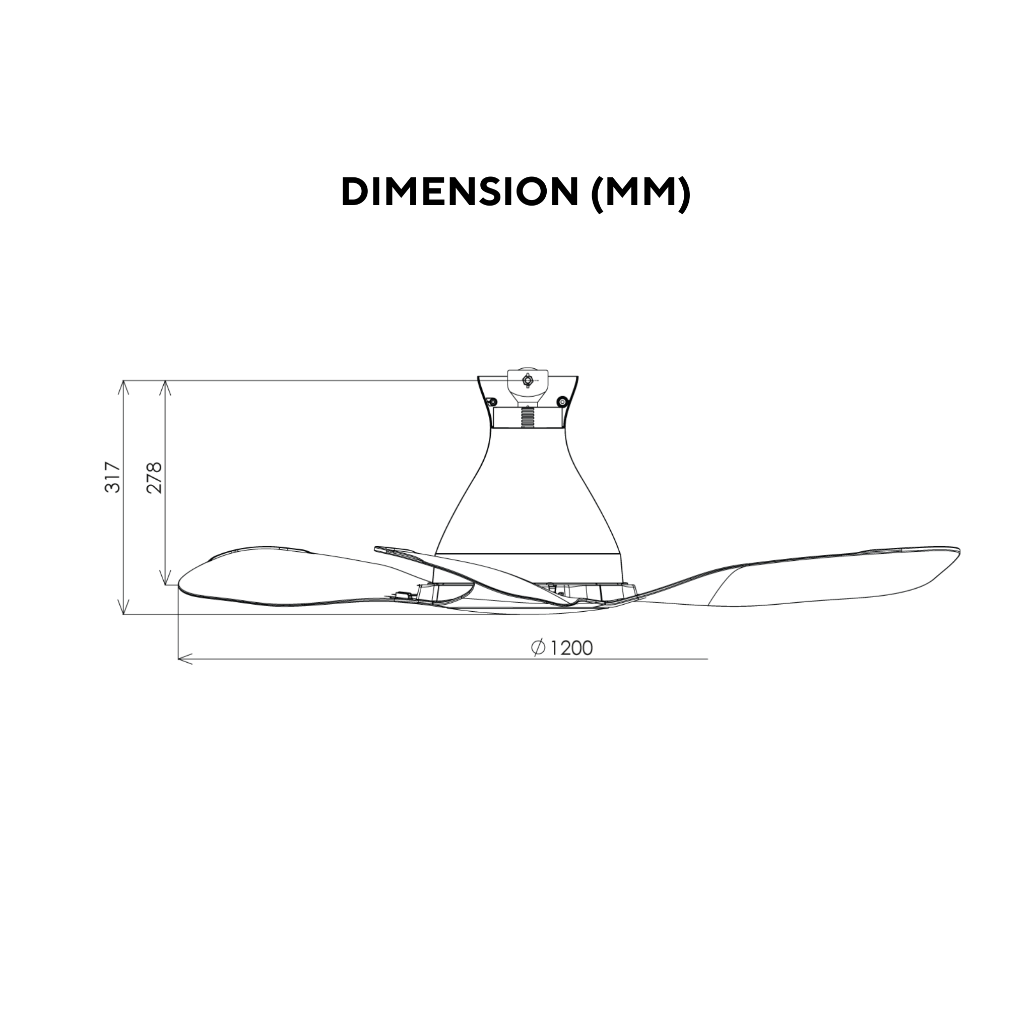 KDK 48" Ceiling Fan WiFi LED DC Motor (K12UC)