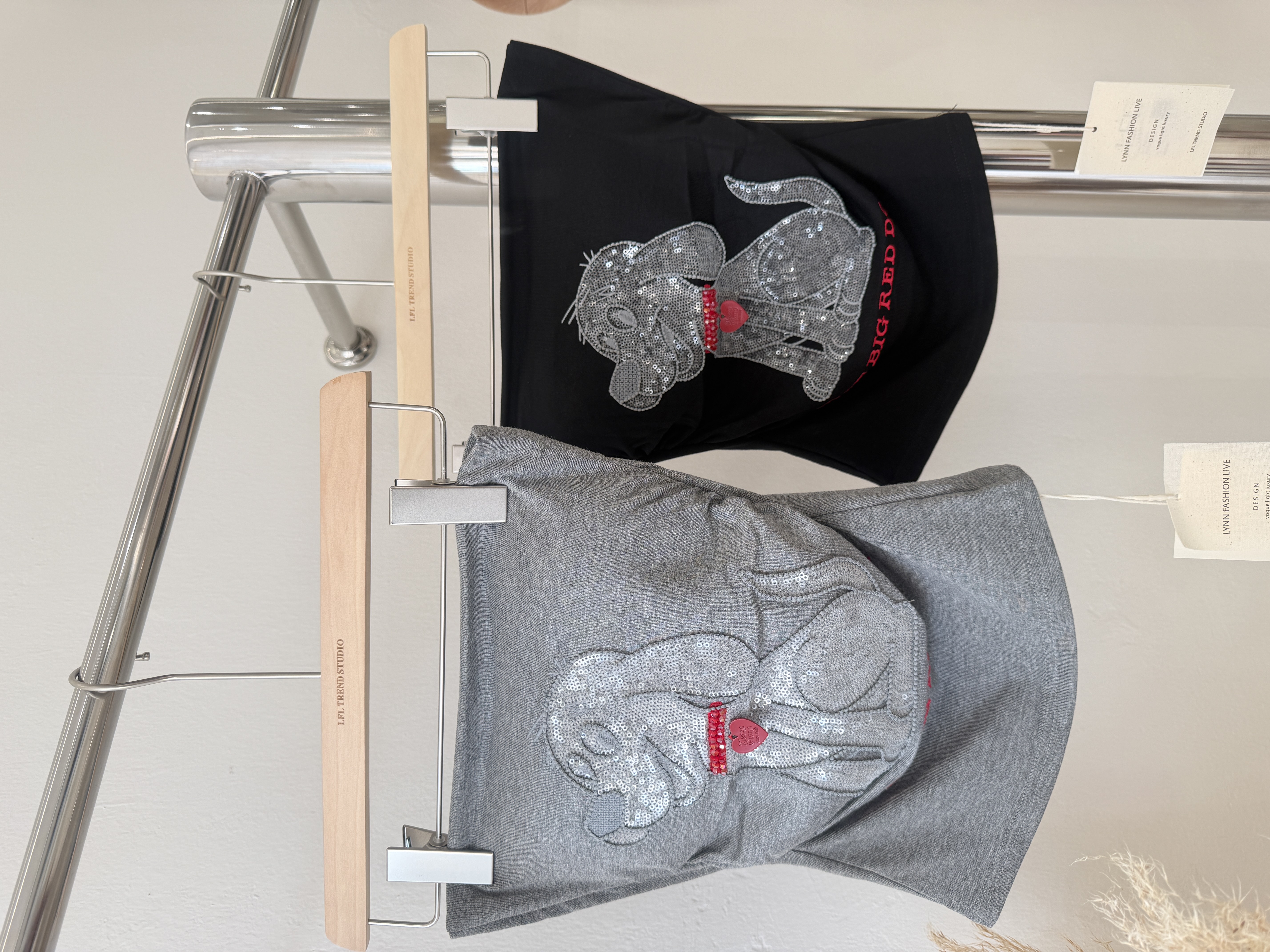 6591 辣妹风珠片绣狗狗抹胸