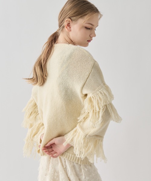 雙層流蘇針織冷衫