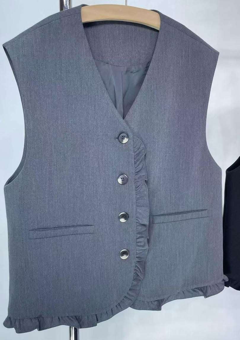 Ruffle 邊背心外套