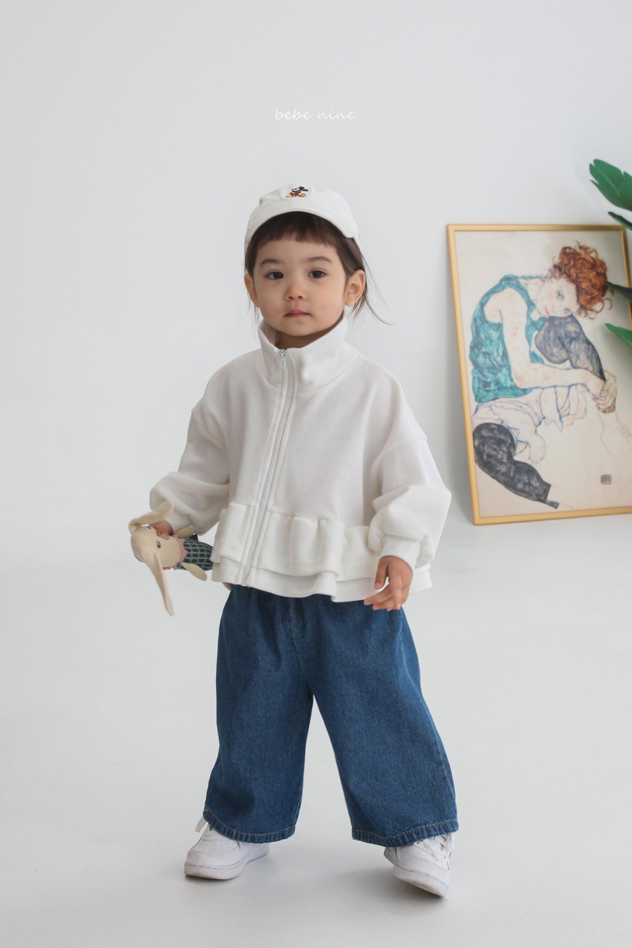 🌸預訂 韓國直送🌸🇰🇷Bebenine三色荷葉花邊下擺高領拉鍊外套