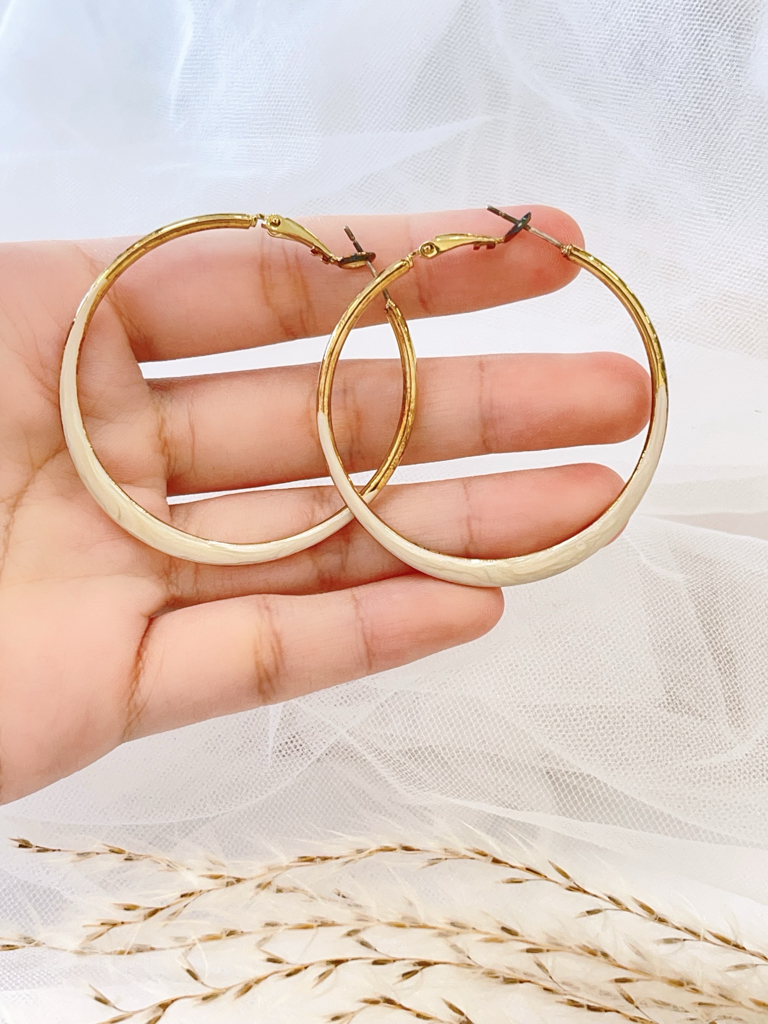 不同色系扁设计耳圈耳环