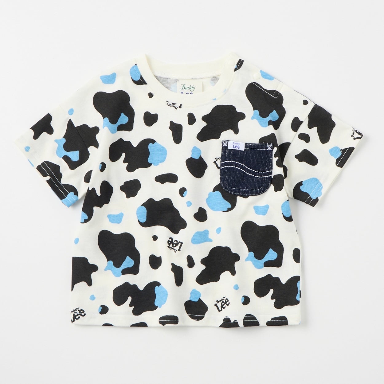 🇯🇵預訂 日本直送🇯🇵Buddy Lee 兩色標誌刺繡口袋乳牛紋印花短袖T恤