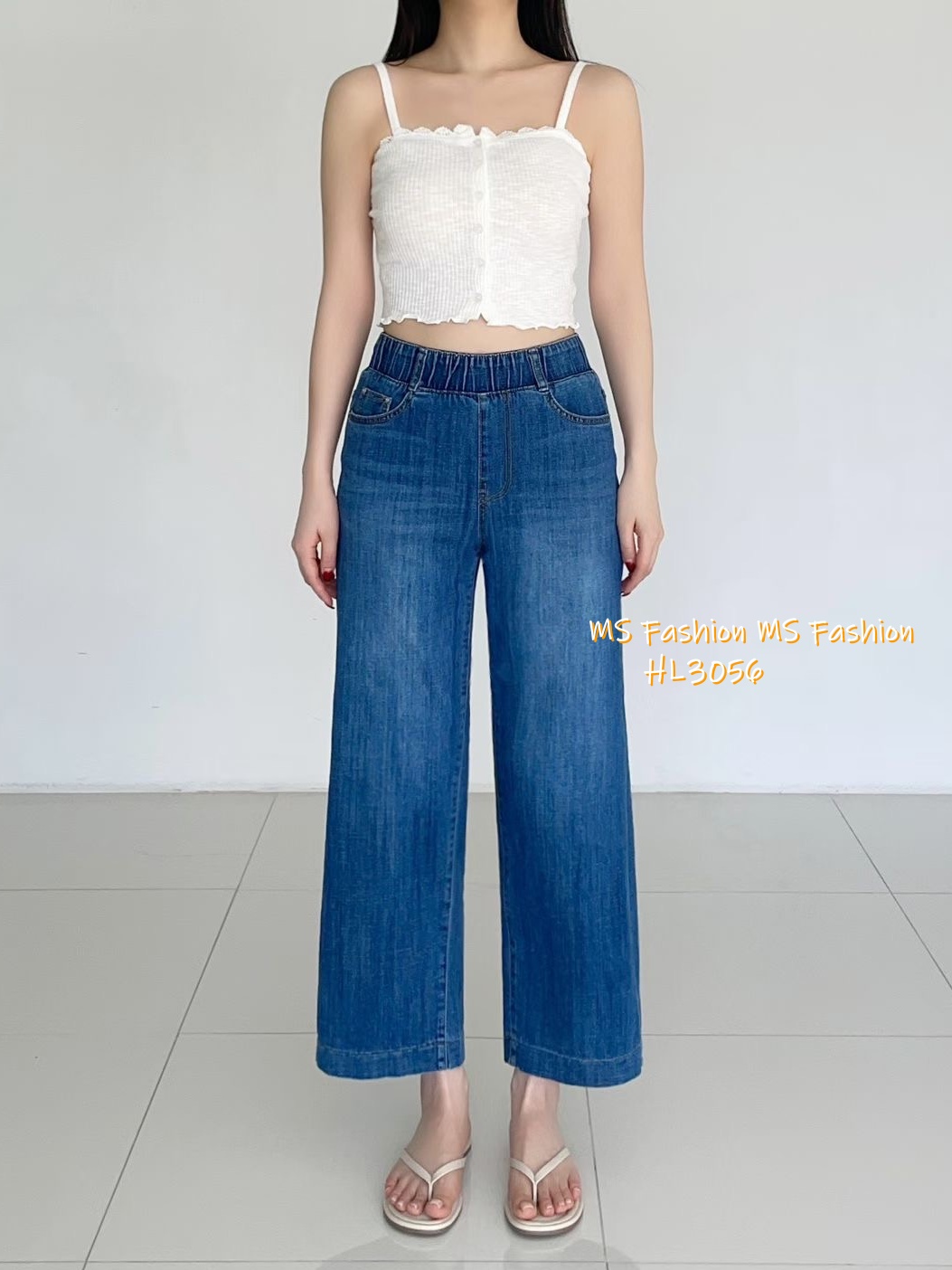 HL3056 韓國🌼Howluk全橡筋腰闊筒牛