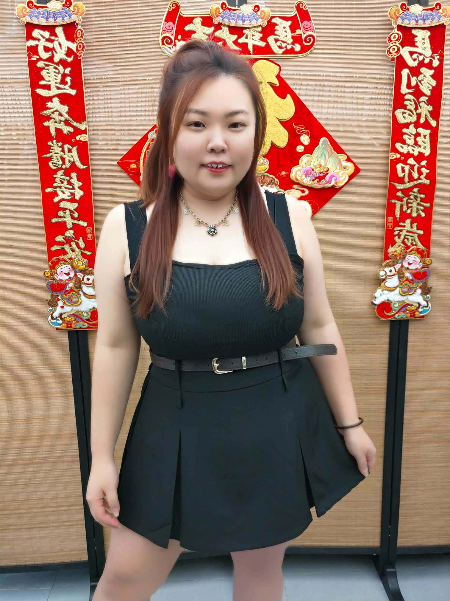 DDI03 6025(A4) 后百褶拼前大百褶附腰带JK裤裙