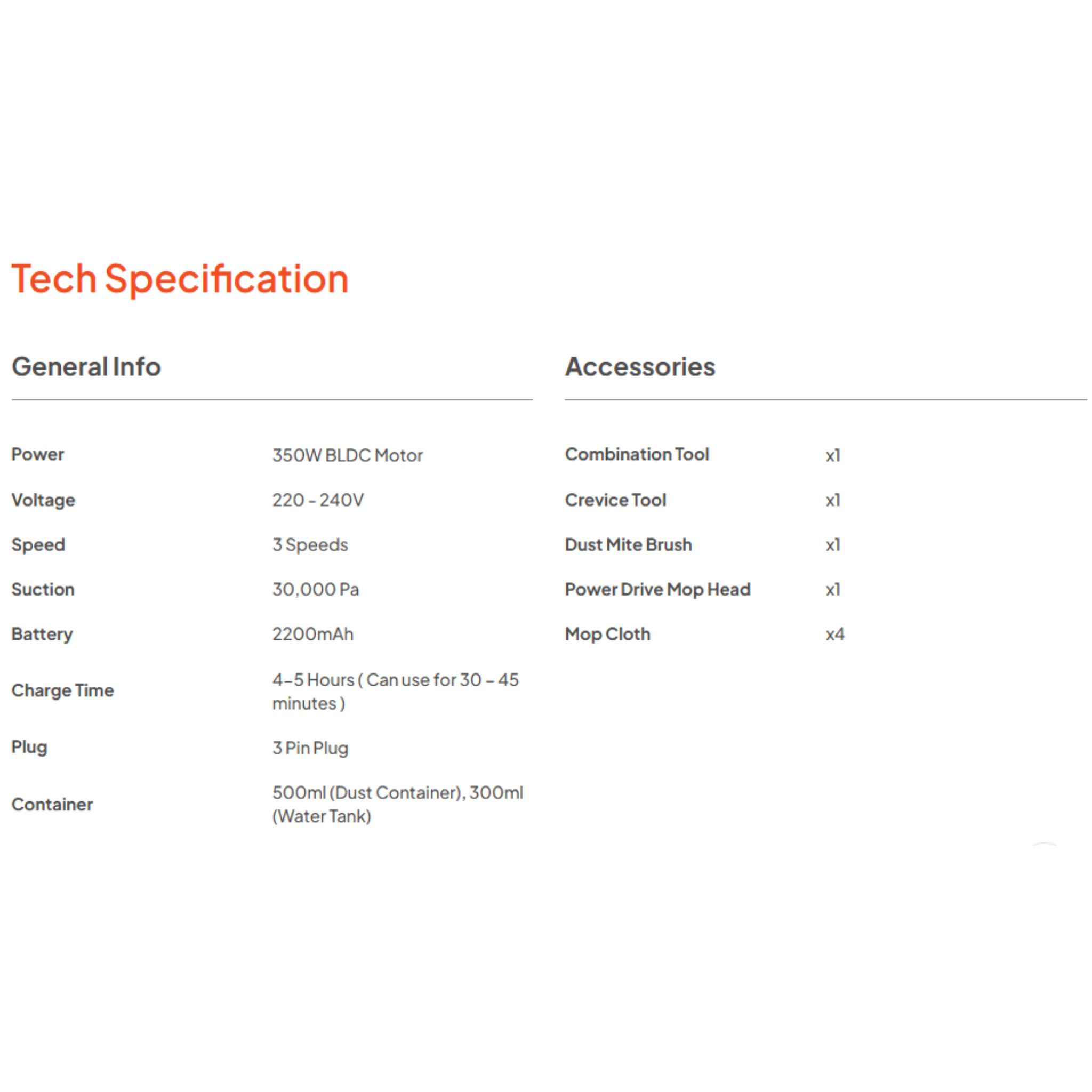 Russell Taylors 350W Wet & Dry Cordless Vacuum (V9)