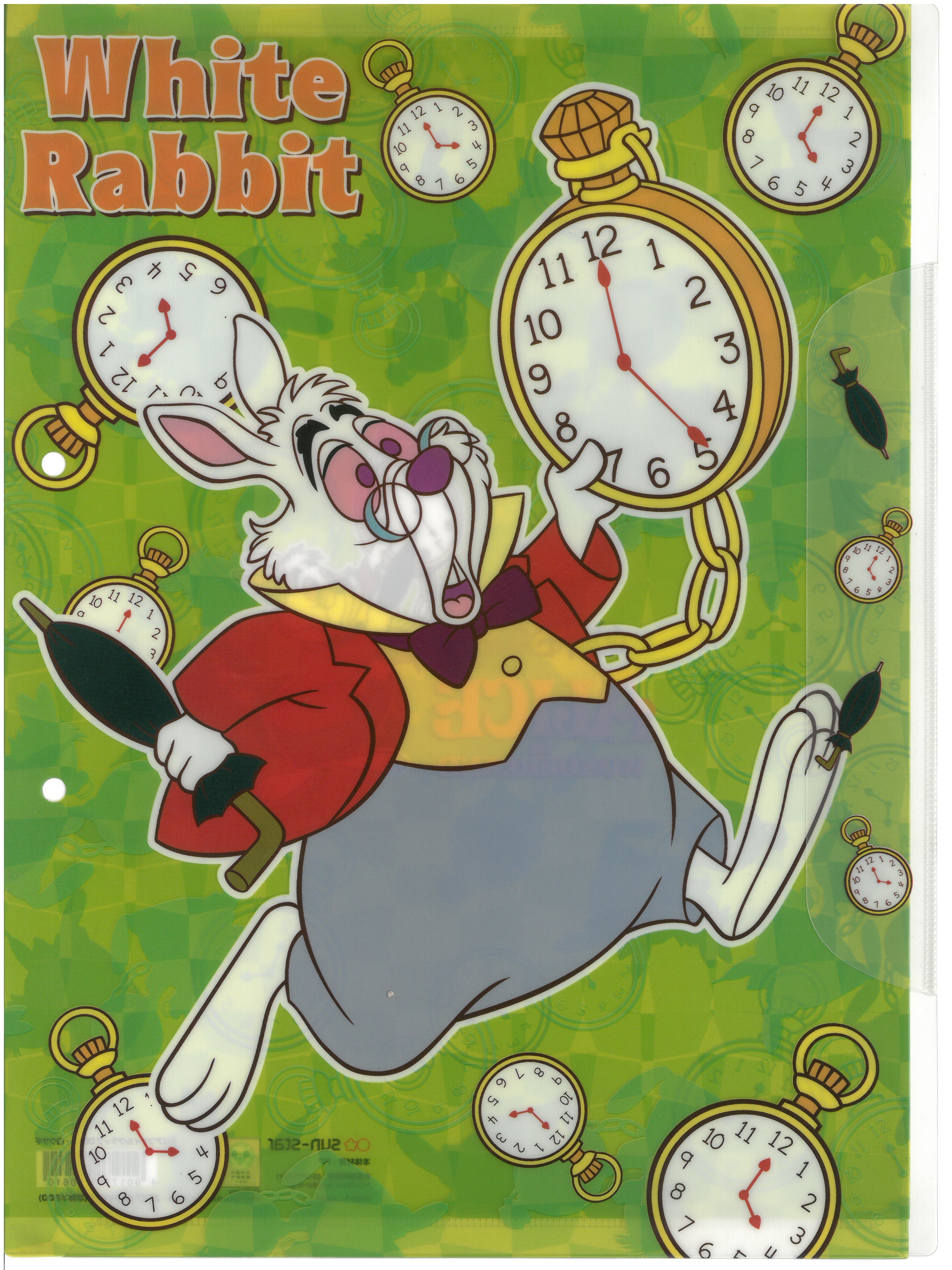 The Alice In Wonderland-White Rabbit A4 2孔單入文件夾 (2127-059)