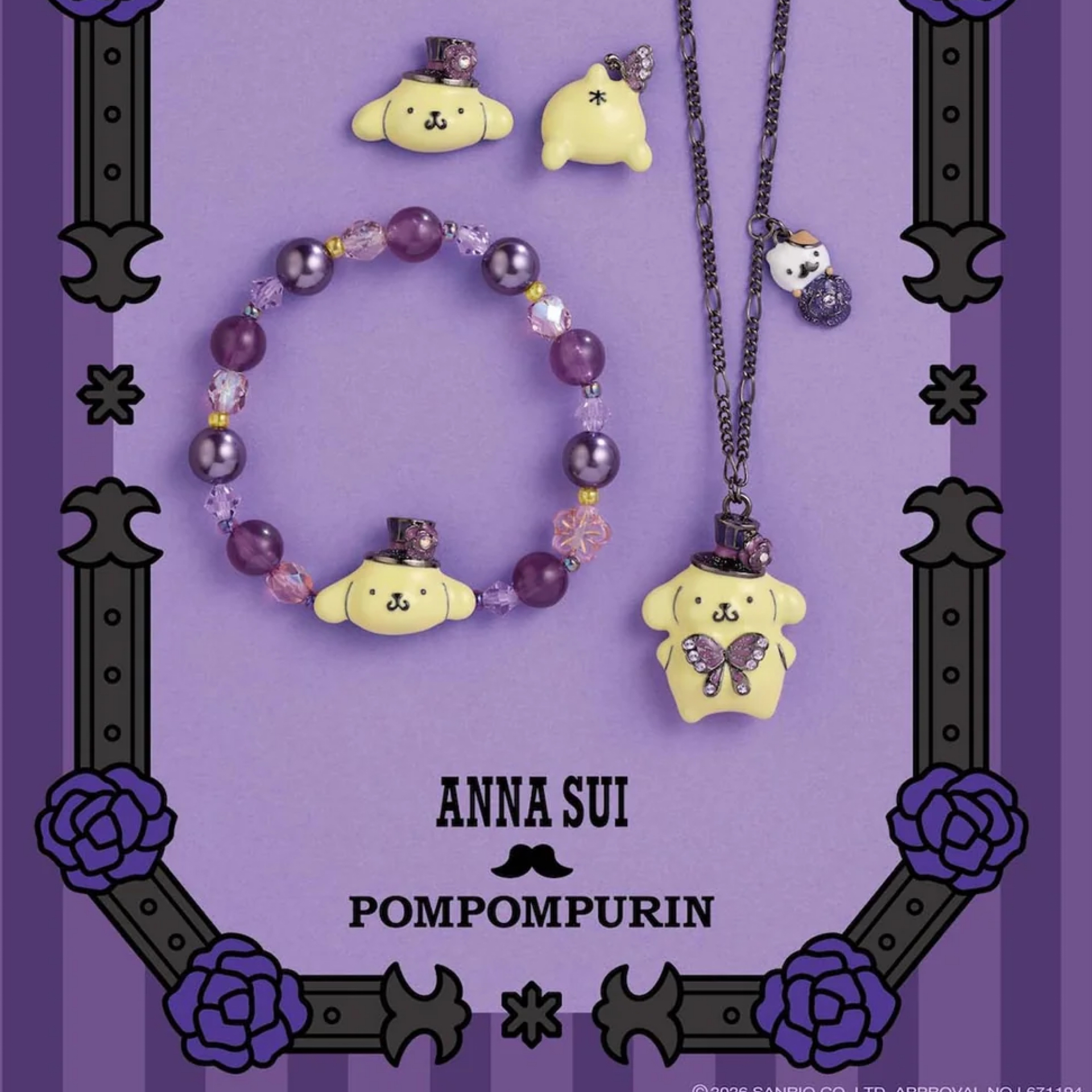 日本預訂📍日本Anna Sui x 布甸狗得意系列 - 耳環/戒指/手鏈/頸鏈 不包郵