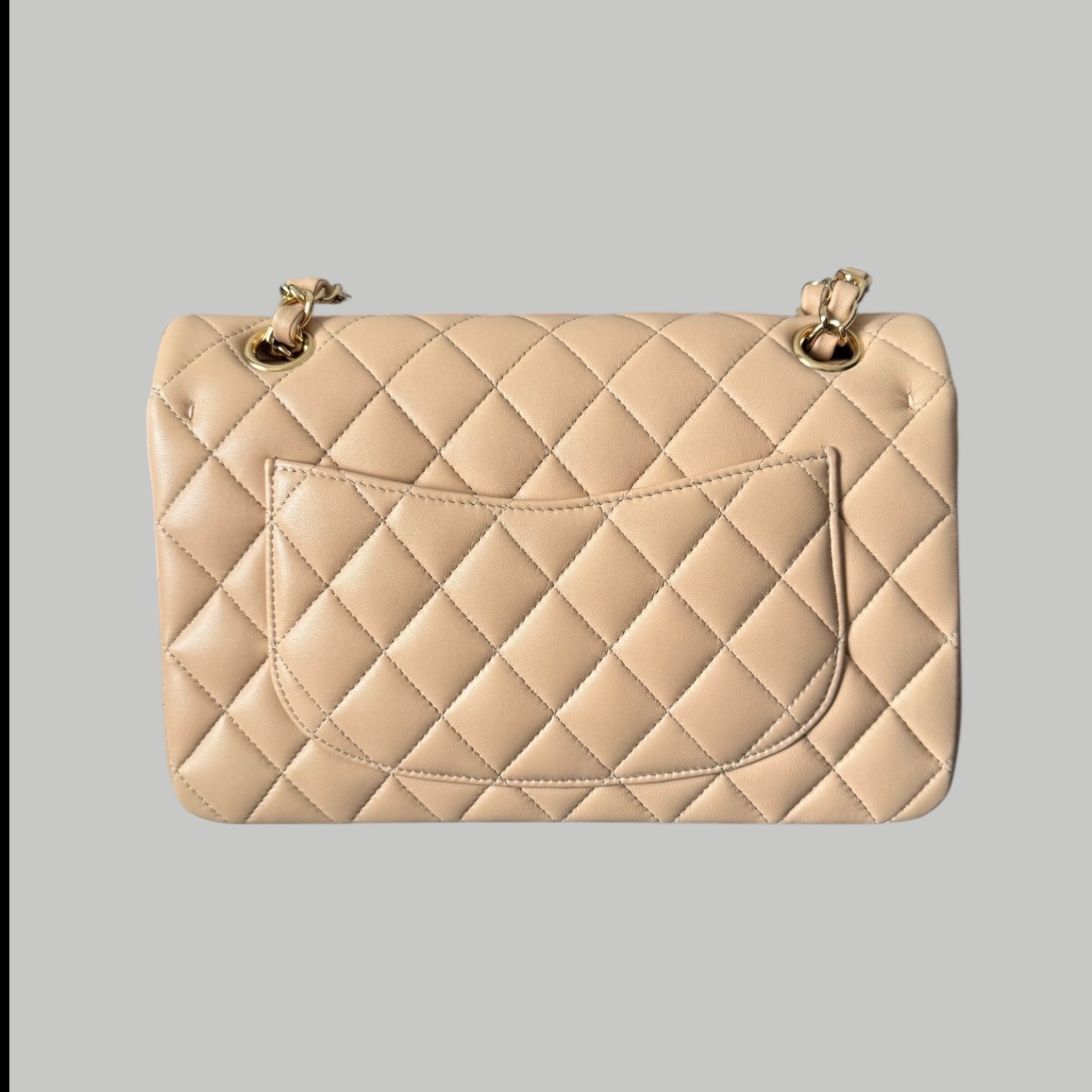Chanel Lambskin 23cm 奶茶金扣