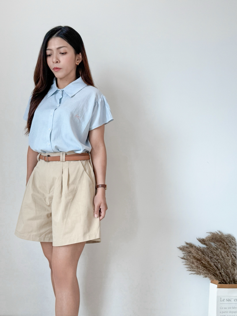 Kaia Ribbon Embroidery Cotton Linen Blouse 蝴蝶结🎀刺绣棉麻衬衫 （ 5 Colours )