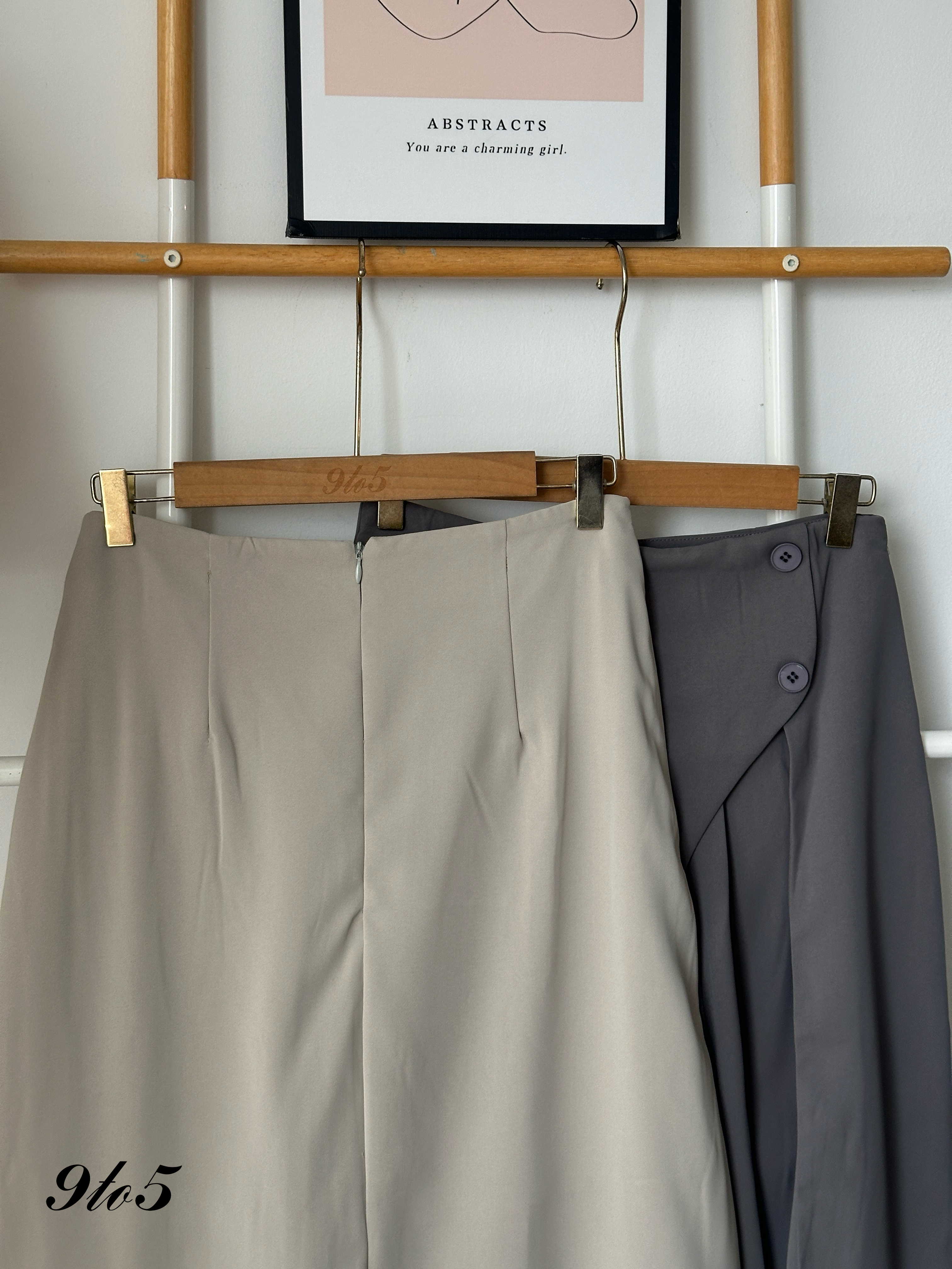 S1796 A Line Overlap Midi Skirt - 3 Colors