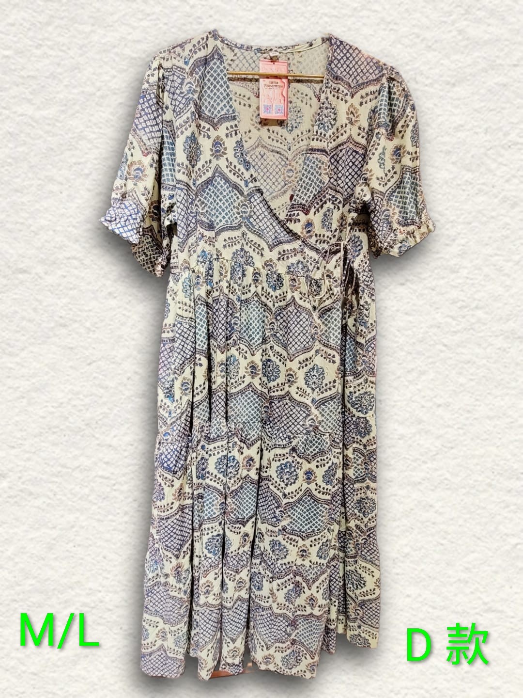 印度木刻印花純綿連身裙