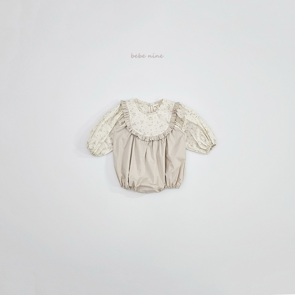 🌸預訂 韓國直送🌸🇰🇷Bebenine兩色碎花波點荷葉花邊闊領寬鬆長袖包屁衣