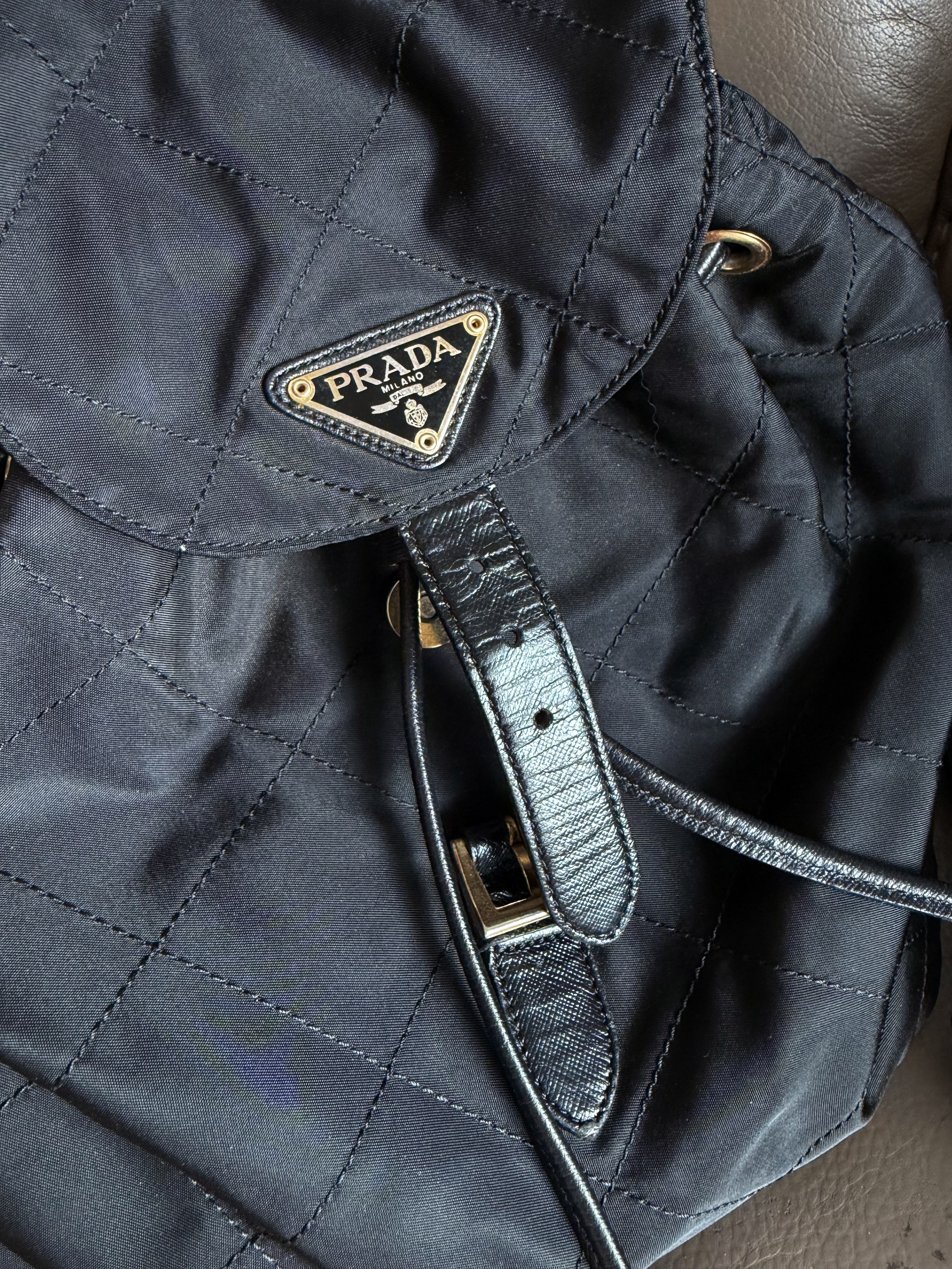 Prada black nylon backpack