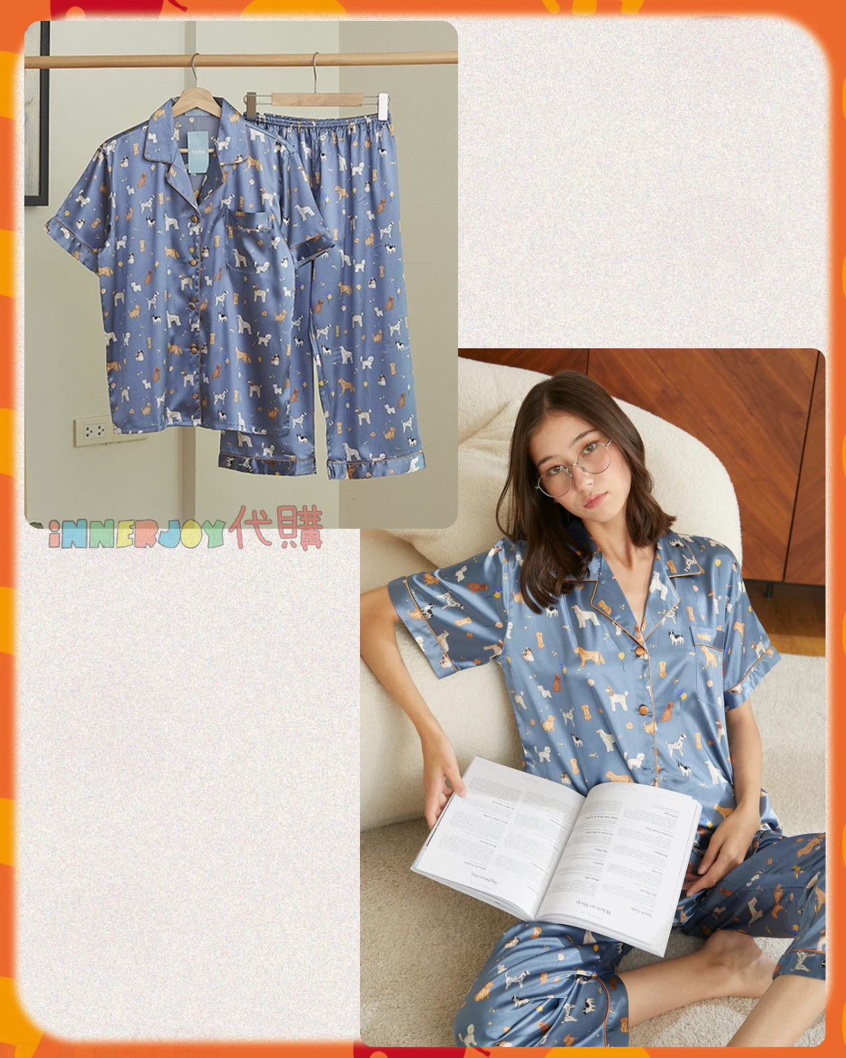 預購 | LingOrm - Lingling 同款睡衣 Lovely Dog Satin Pajamas 🐶🐕🦴 Vana Sleepwear 
