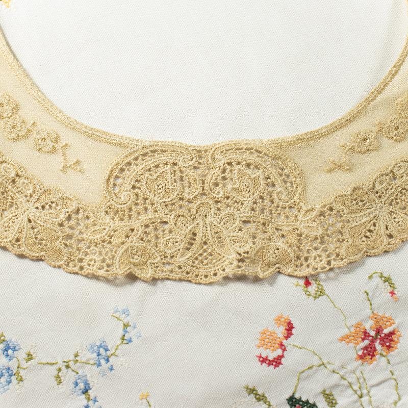 Elegant Ivory Beige Tone Antique Style Lace collar from Germany(NA0790)