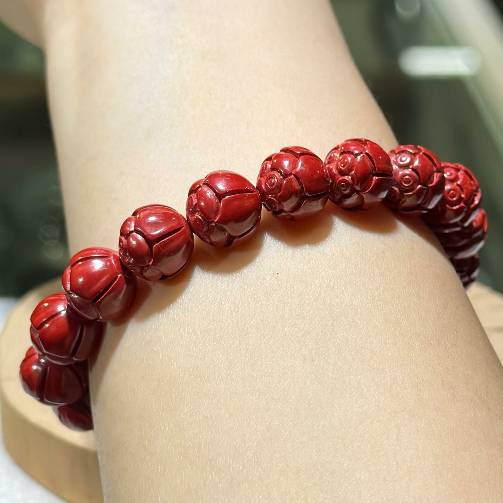 紫金砂雕刻手串 10 mm +/-