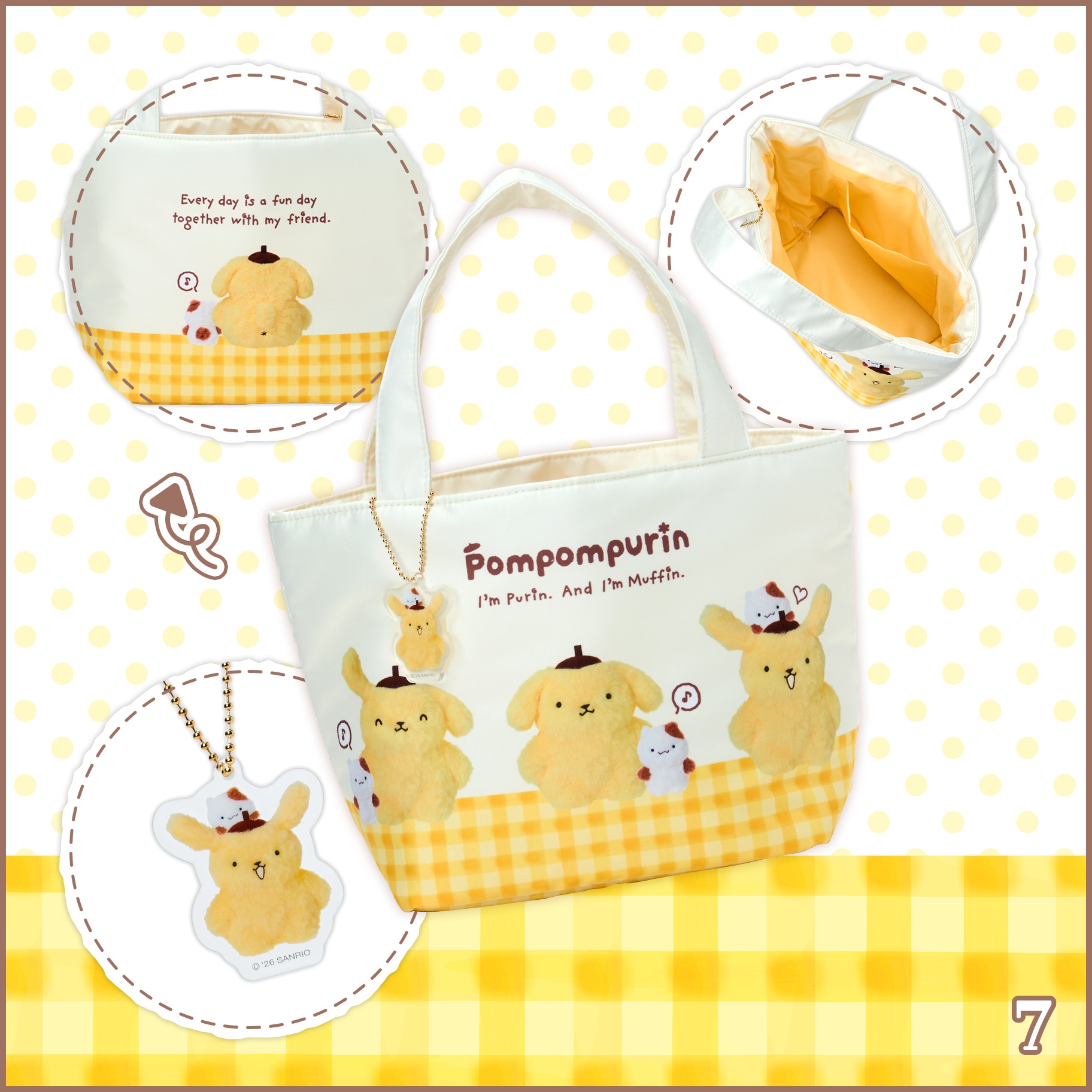 🌸 【預訂】PomPomPurin 30th At the time Series -No.7-Tote Bag(S)