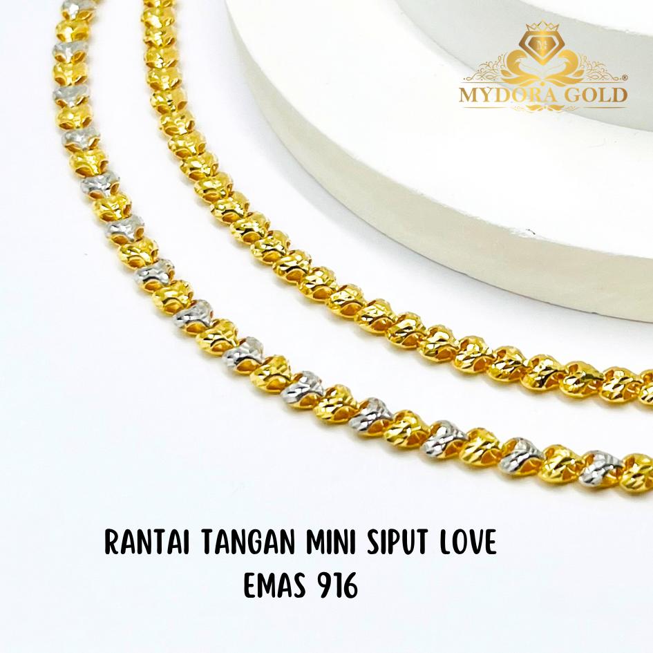 MYDORA Rantai Tangan Mini Siput Love l EMAS 916/22K