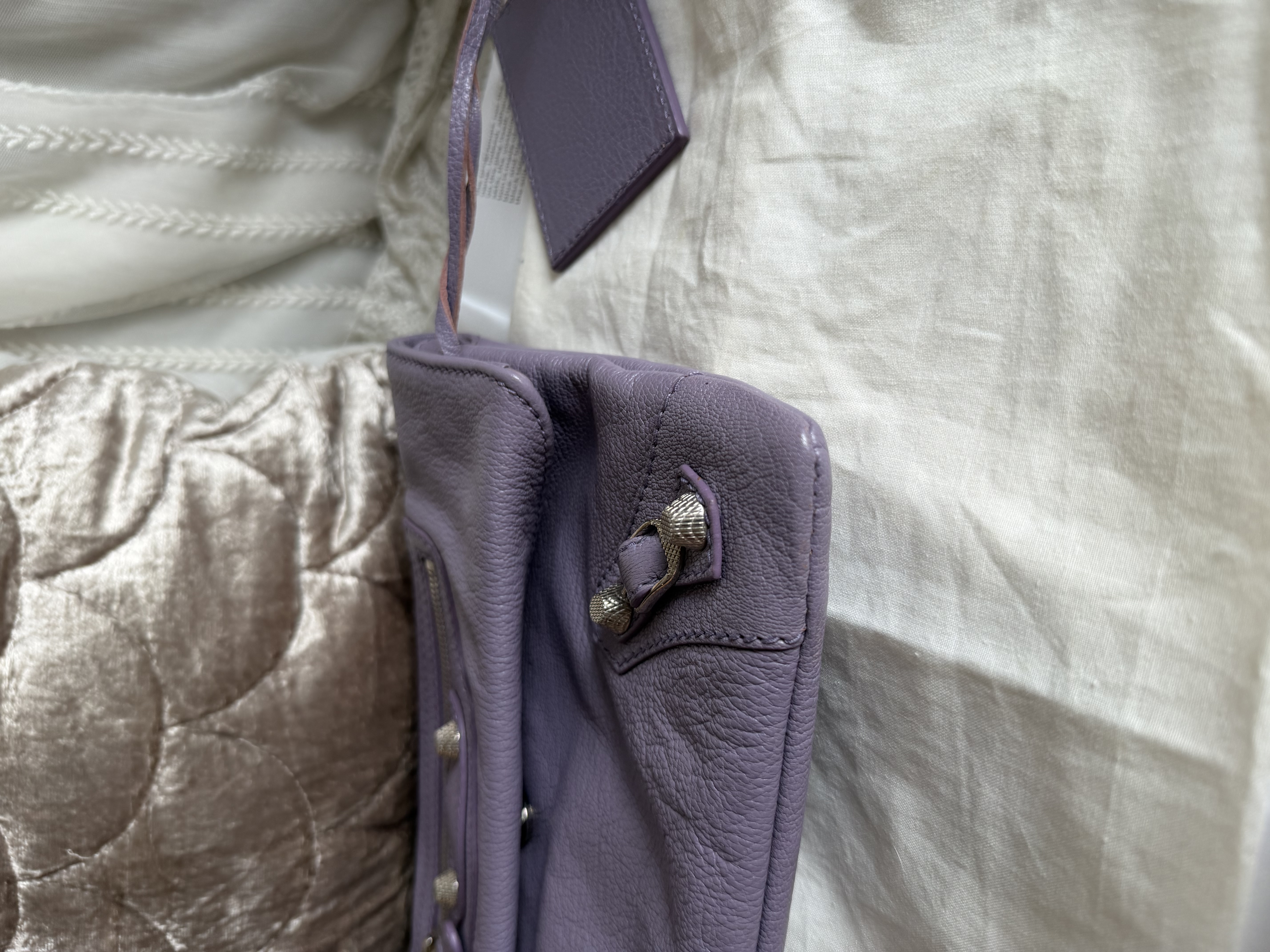 balenciaga lavender purple Lambskin Motocross Giant 12 silver Envelope Clutch Bag / bag 