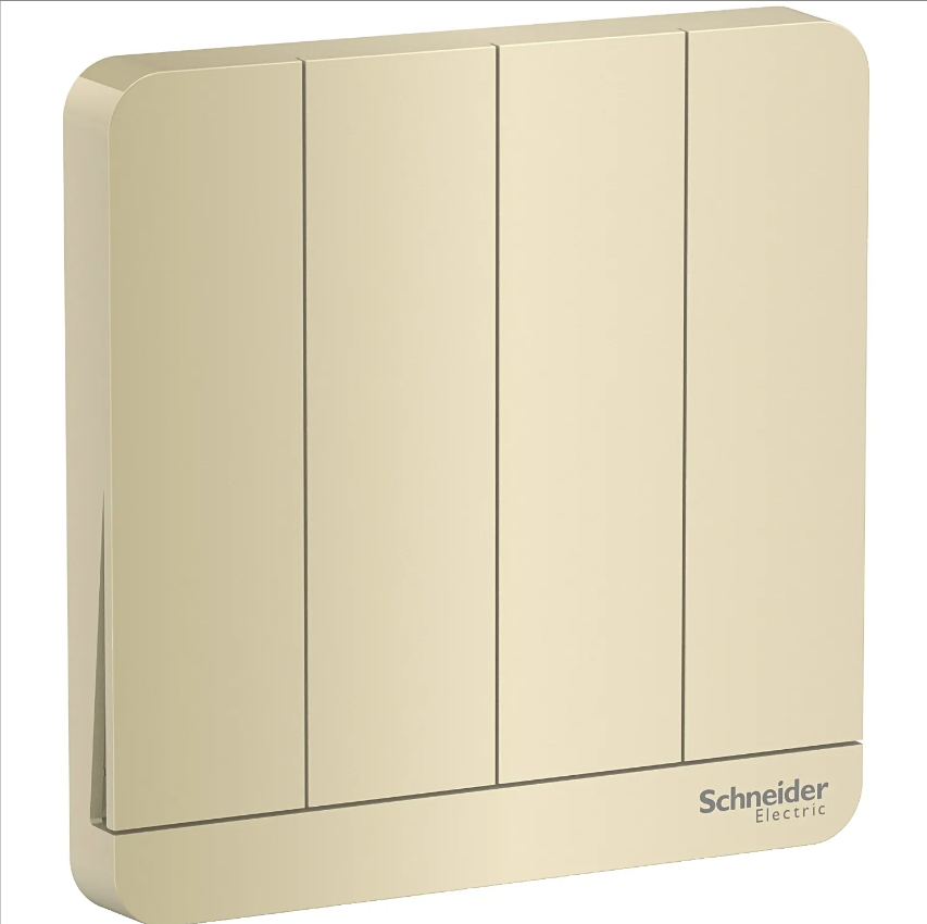 施耐德 奐尚 16AX 四位單控開關掣連LED指示燈 E8334L1LED_WG_C5