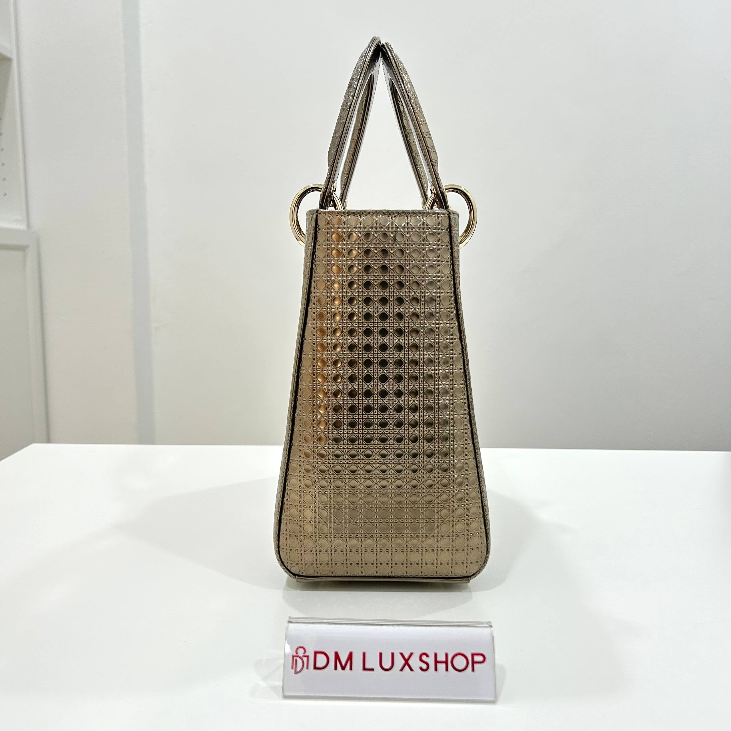 Dior Lady Dior Metallic Medium Champagne GHW