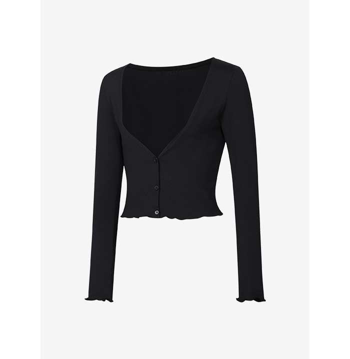 初春Deep V 開胸Cardigan 預購_Basic V-neck cropped cardigan by Grandeline