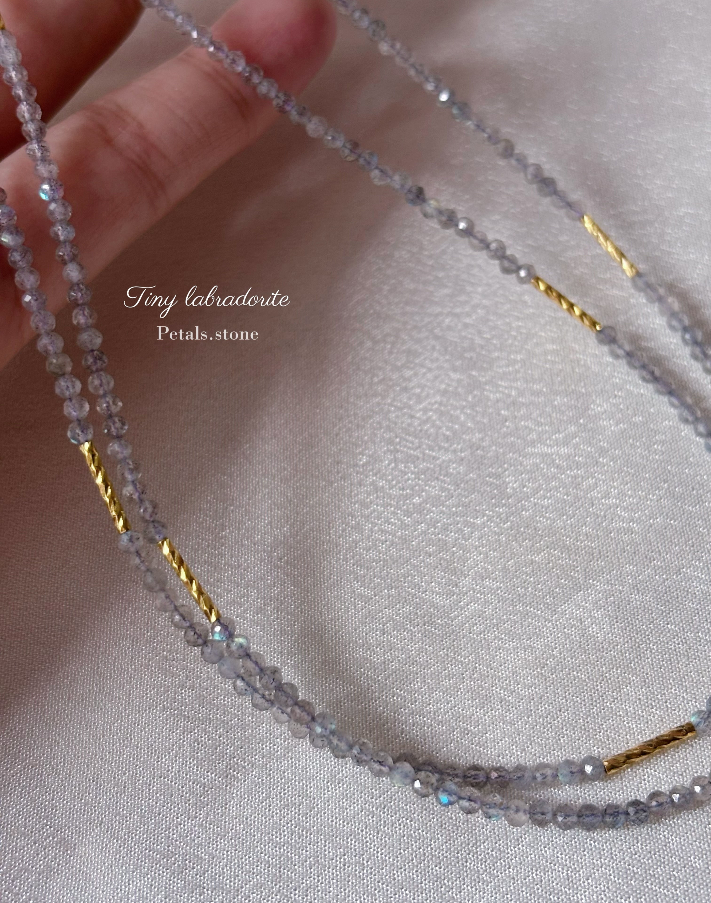 ✨Tiny Labradorite ო̤̫| 精緻切割拉長石頸鏈💙