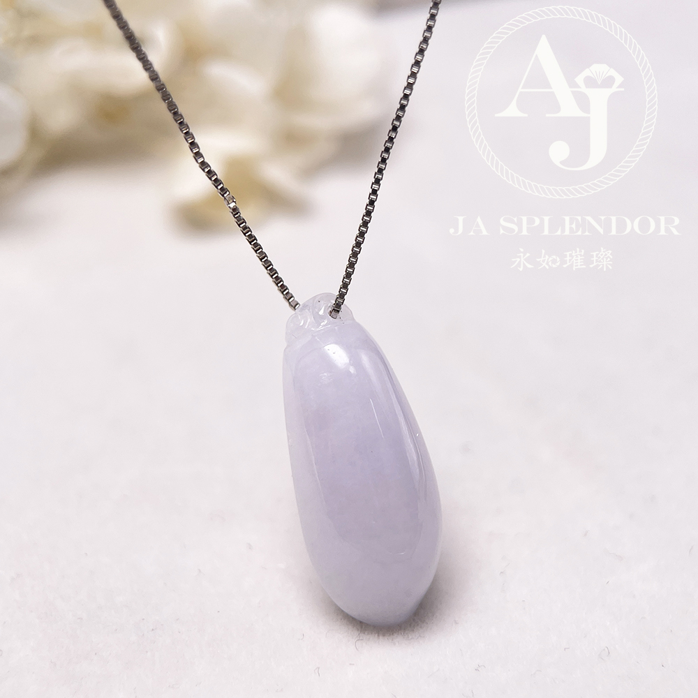 JN-1632 天然翡翠A玉 冰潤紫玉福瓜（掛）吊墜