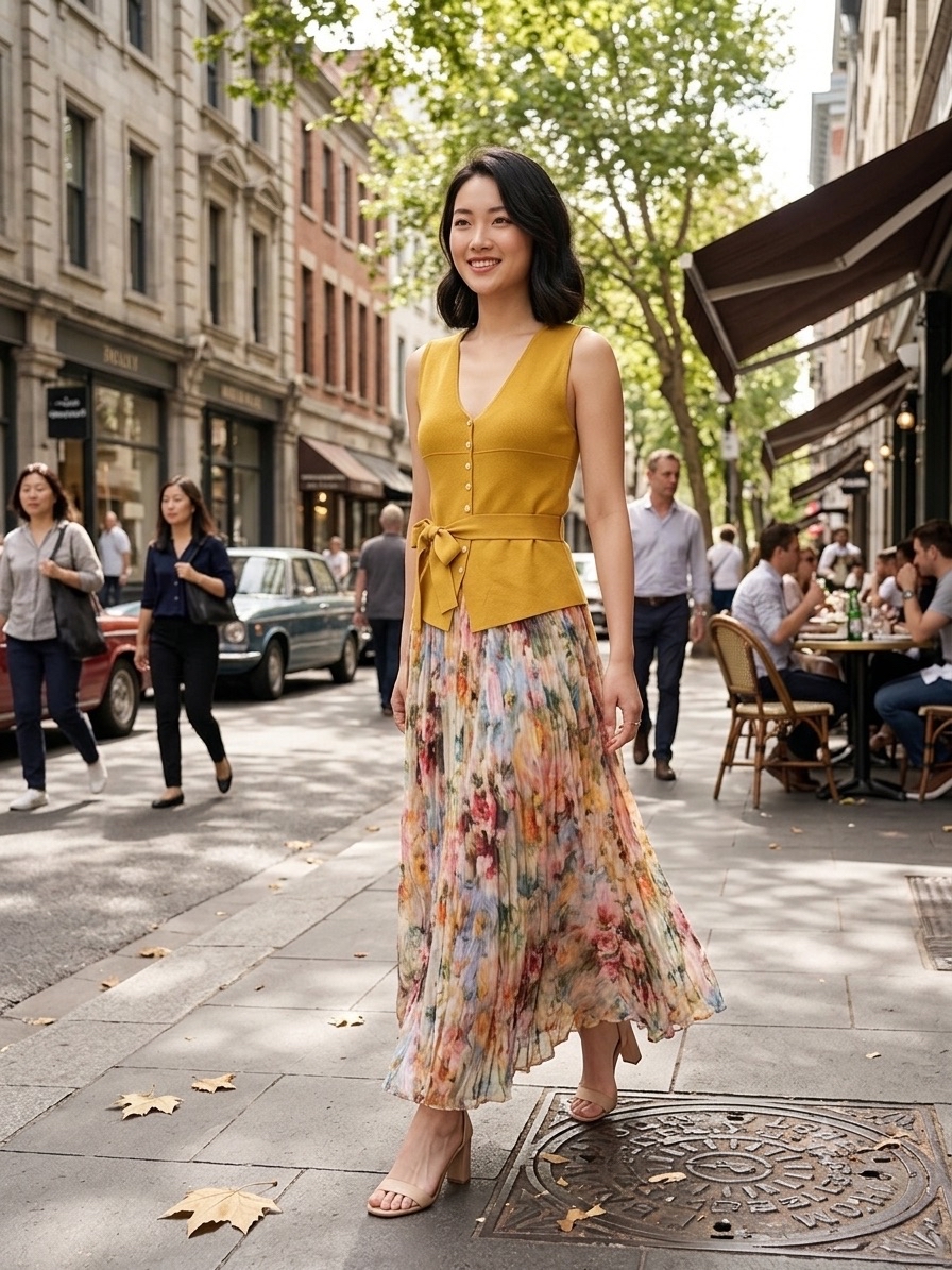 Flora Set (Vest top + Midi Skirt)