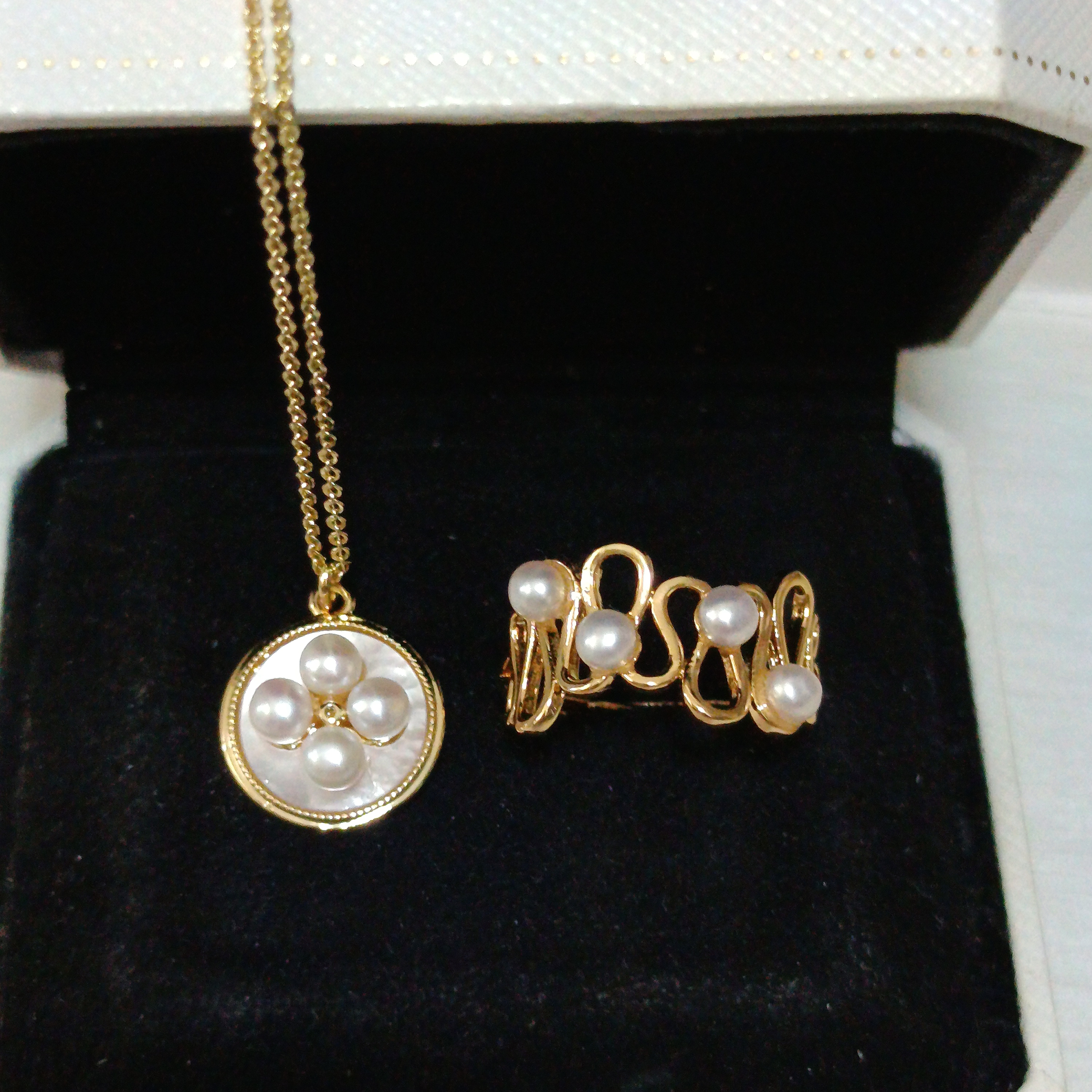 特價品‼️精品淡水饅頭baby珍珠吊墜耳釘注金套裝