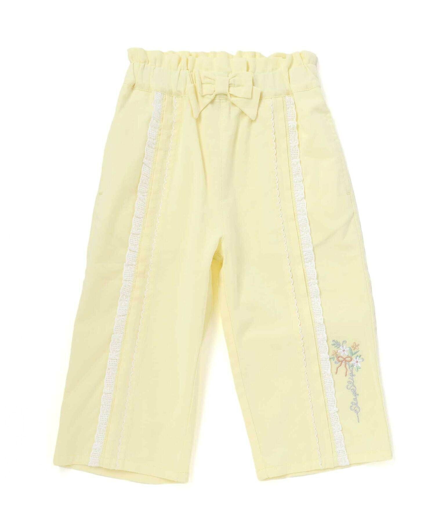 🆕【⭐訂購⭐】🌀 🇯🇵 日本直送 蝴蝶結 蕾絲側線 刺繡花朵 寬鬆七分褲［2款選］🌀[ELDA-0152][260516]