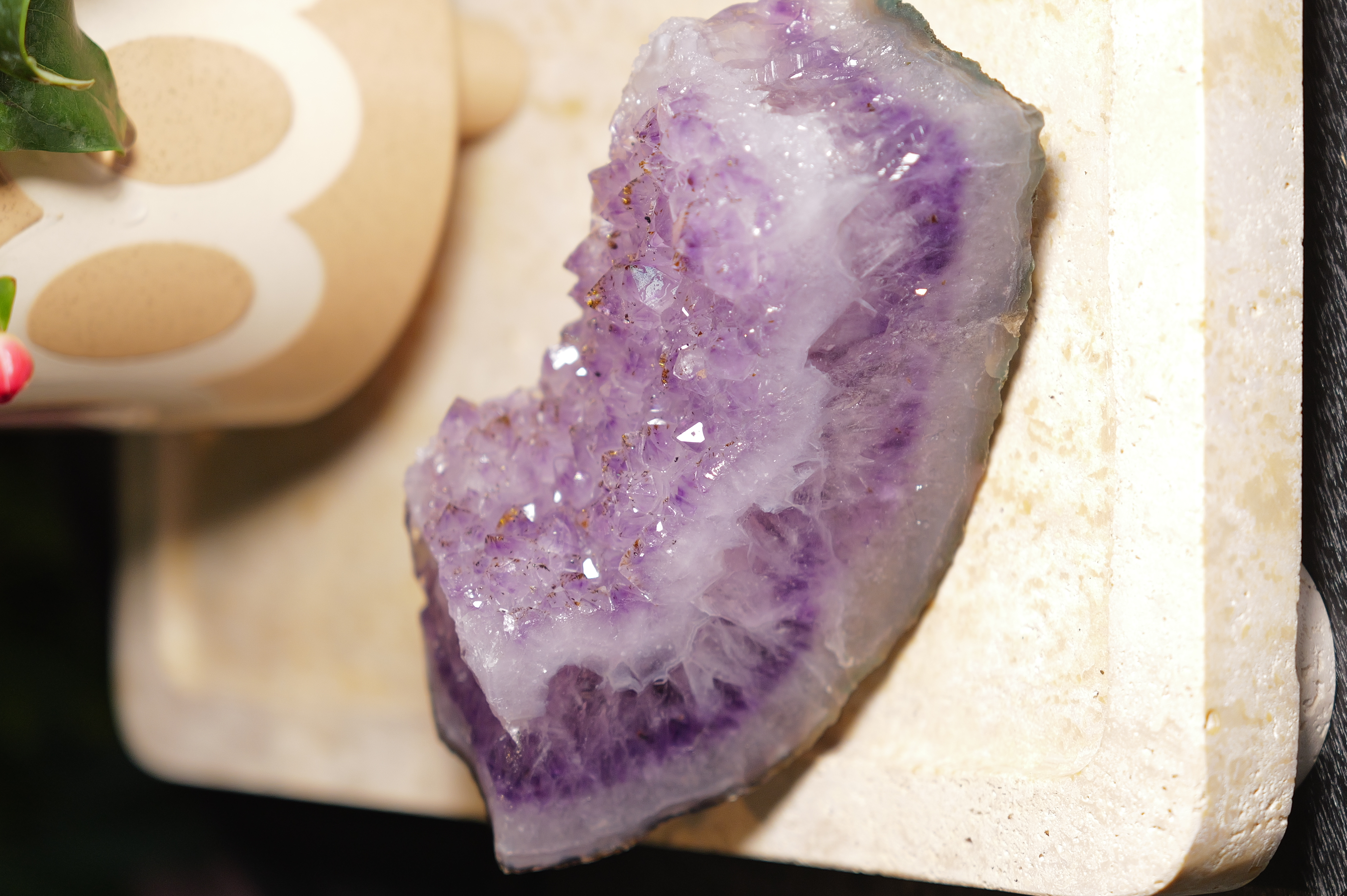 ༒14.2cm 紫水晶共生金沙鈦晶擺件༒ AM.7112C13-RB18*5ST