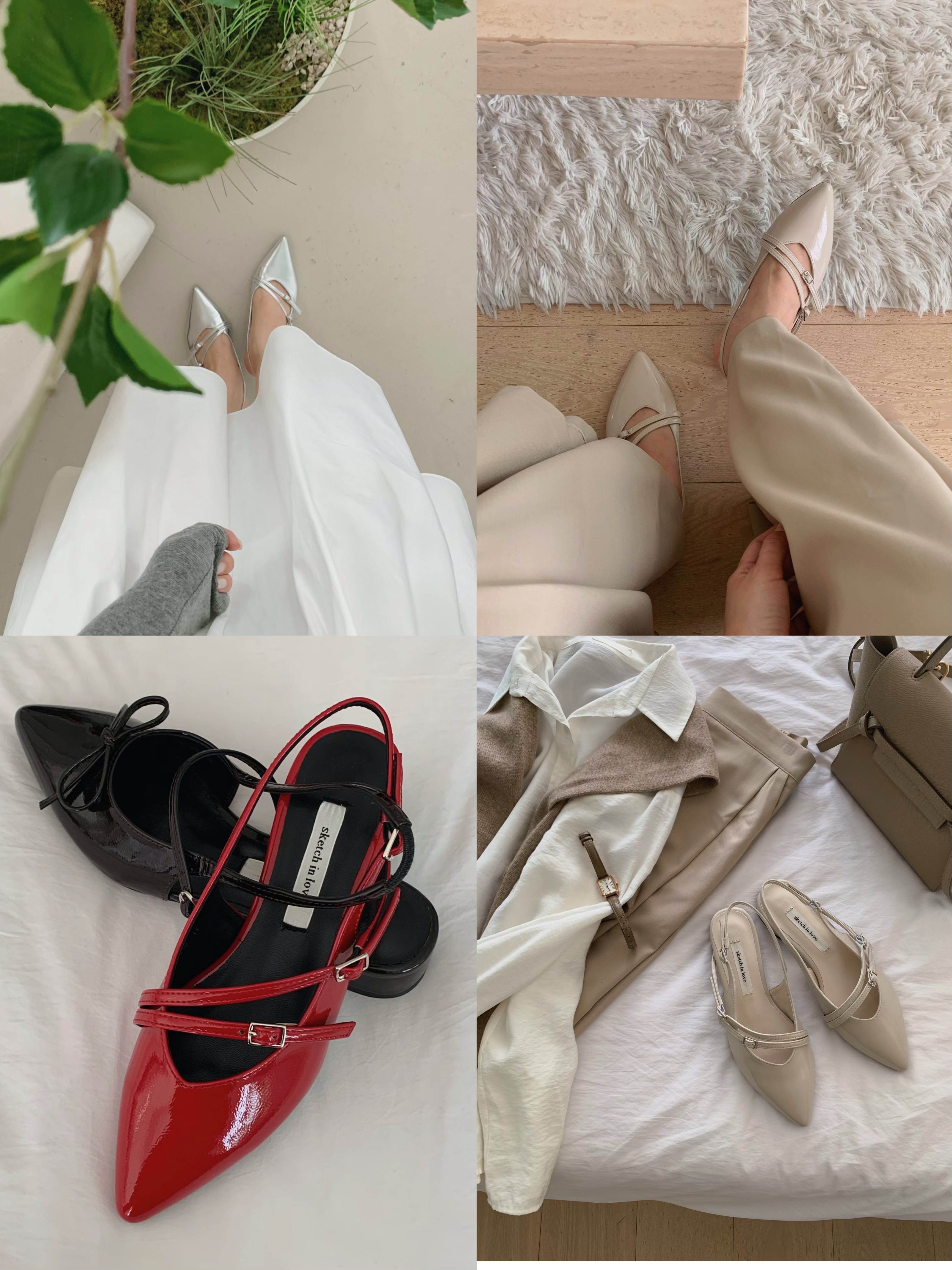 AS2903 尖頭漆皮平底鞋