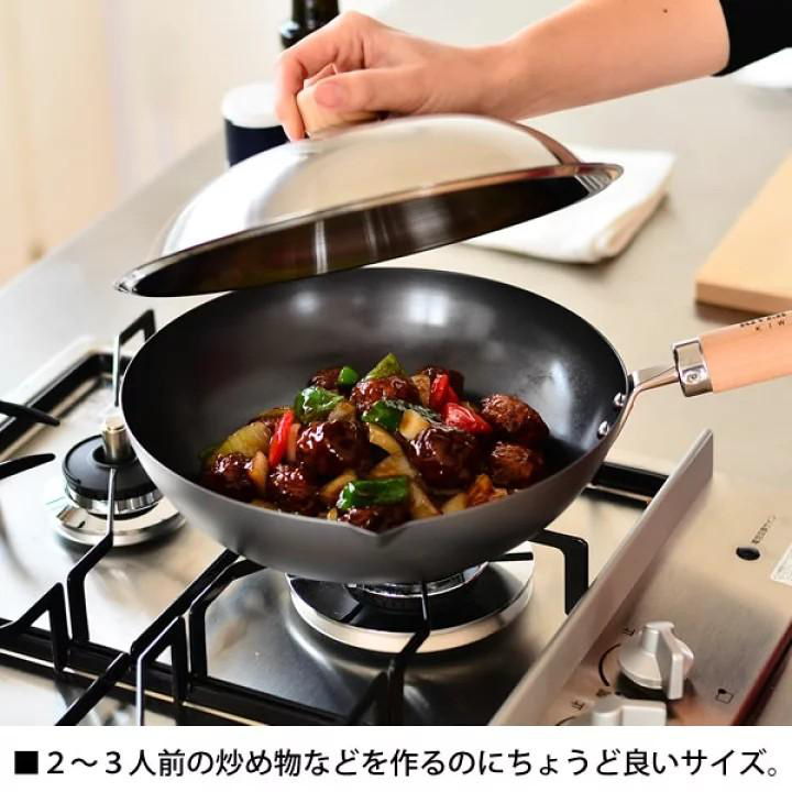 RIVER LIGHT 日本極 木柄鐵炒鑊 (適用於電磁爐)