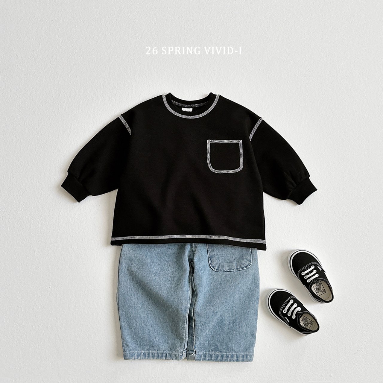 🌸預訂 韓國直送🌸🇰🇷VIVIDI四色口袋撞色縫線長袖短褲上下套裝