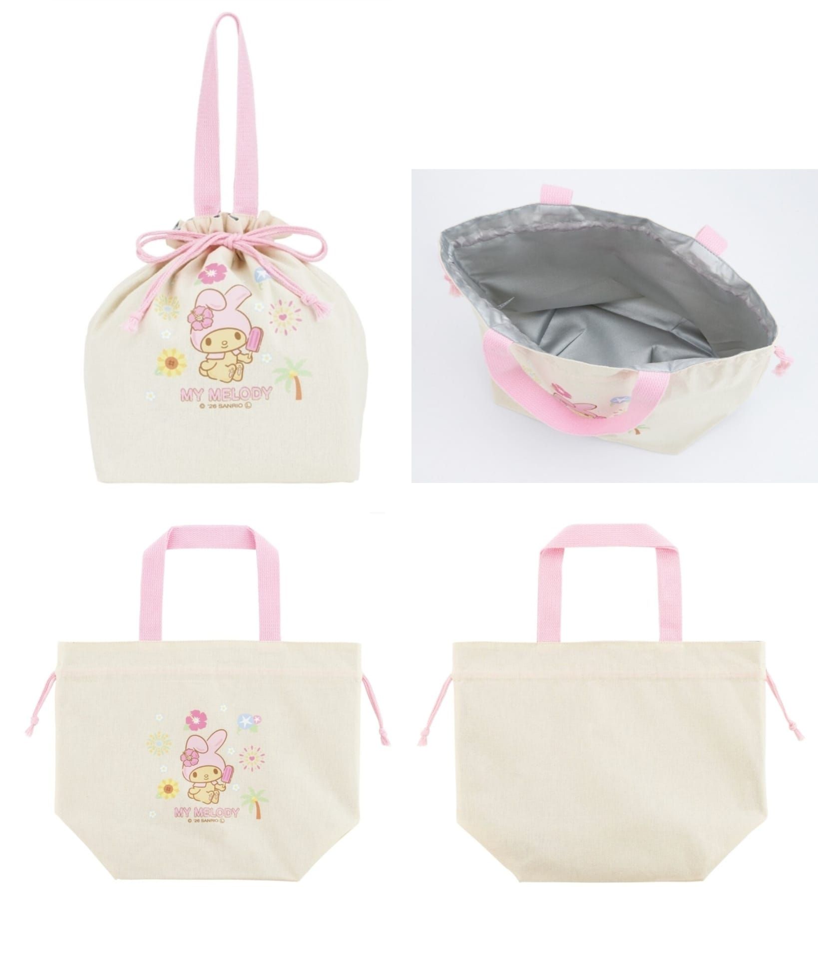 日本直送Sanrio Characters曬黑保溫保冷束口提袋