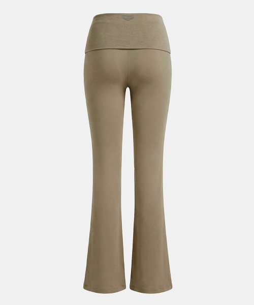 BS Cotton Jersey Essential Fold-Over Bootcut Pants - Tobacco