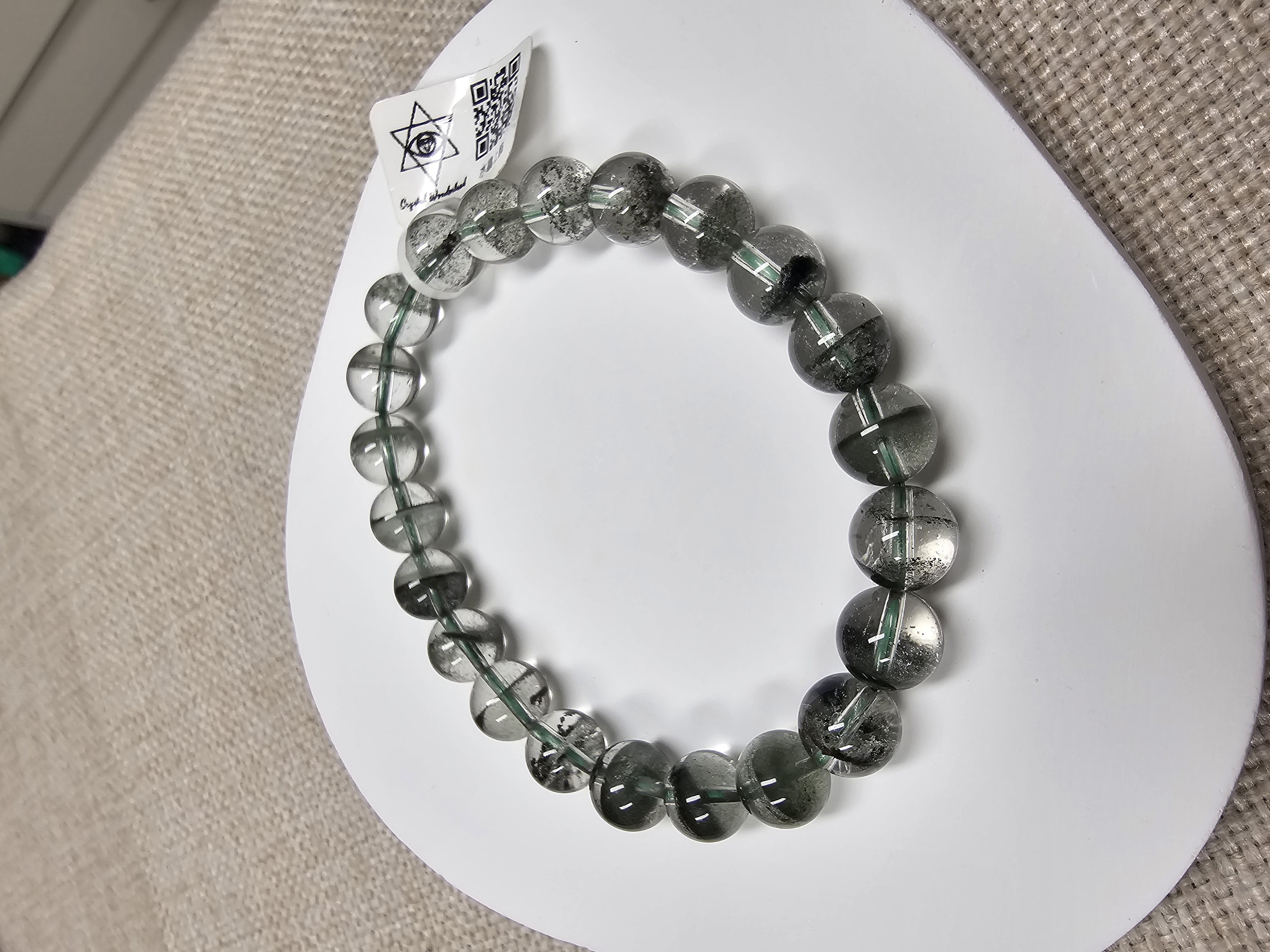 (收藏級)(一線天)高質聚寶盤半盤綠幽靈 8.5+mm (No.GPQ004)