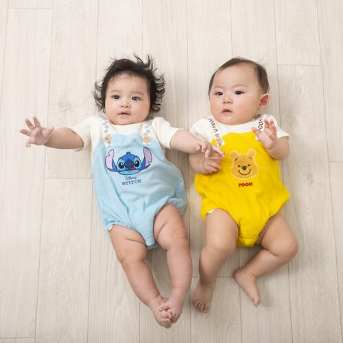 🇯🇵預訂 日本直送🇯🇵Winnie the pooh小熊維尼刺繡貼花吊帶短袖包屁衣