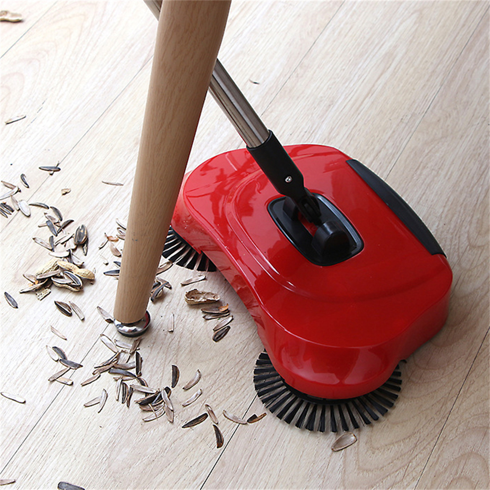 多功能手推式懶人掃地機 掃地 拖地 二合一 吸塵器手動掃地機 藍色 [平行進口] HK2689